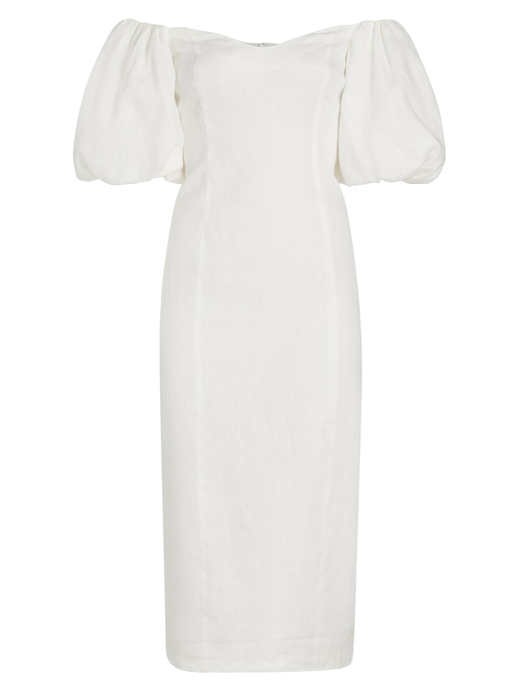 Rhode Karima Linen Off-The-Shoulder Midi-Dress | Saks Fifth Avenue