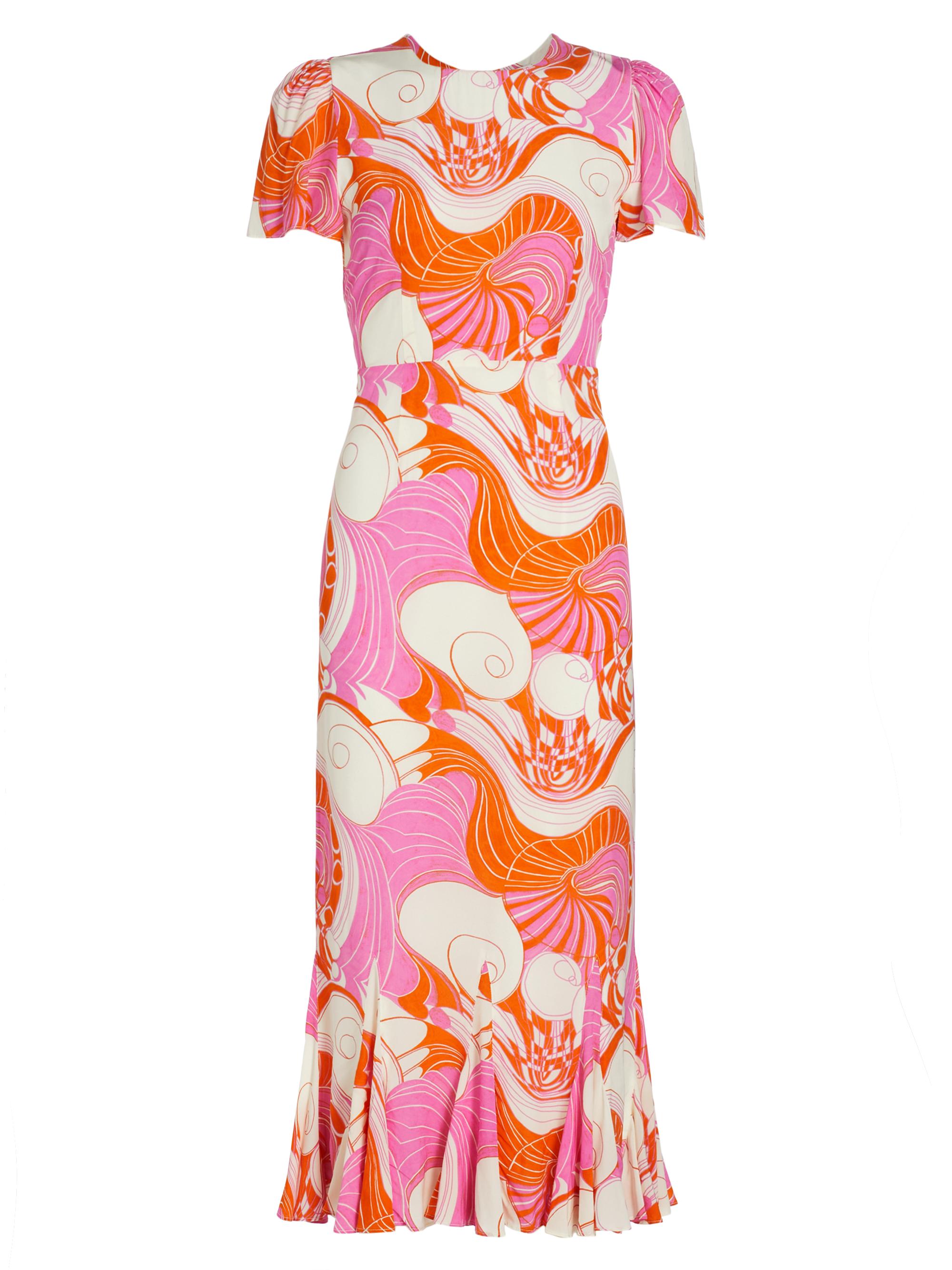 Rhode Women's Lulani Printed Midi-Dress - Pink Deco Surf