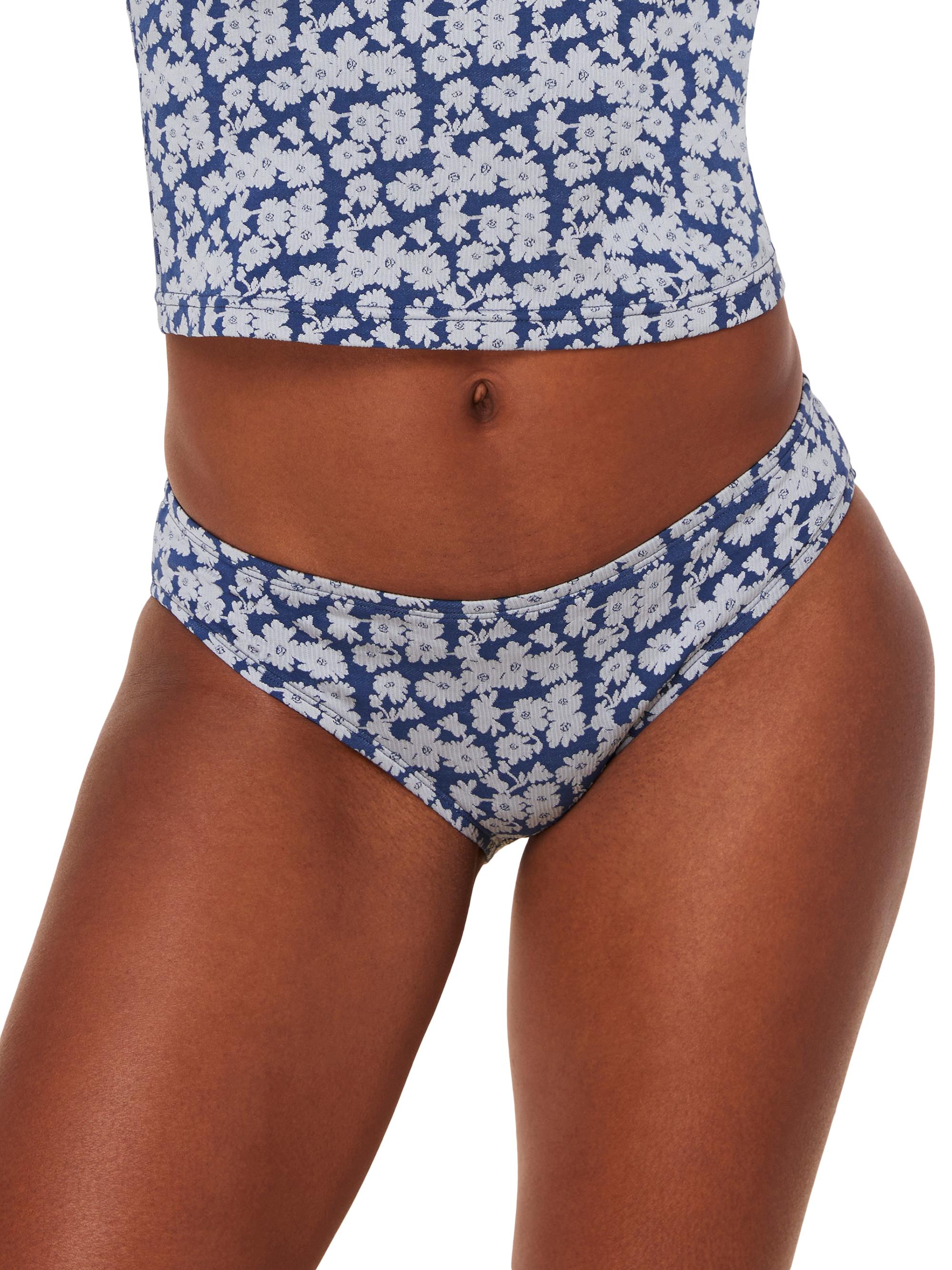 Andie Swim Women's Low-Rise Floral Bikini Bottom - Denim | Thumbnail 2