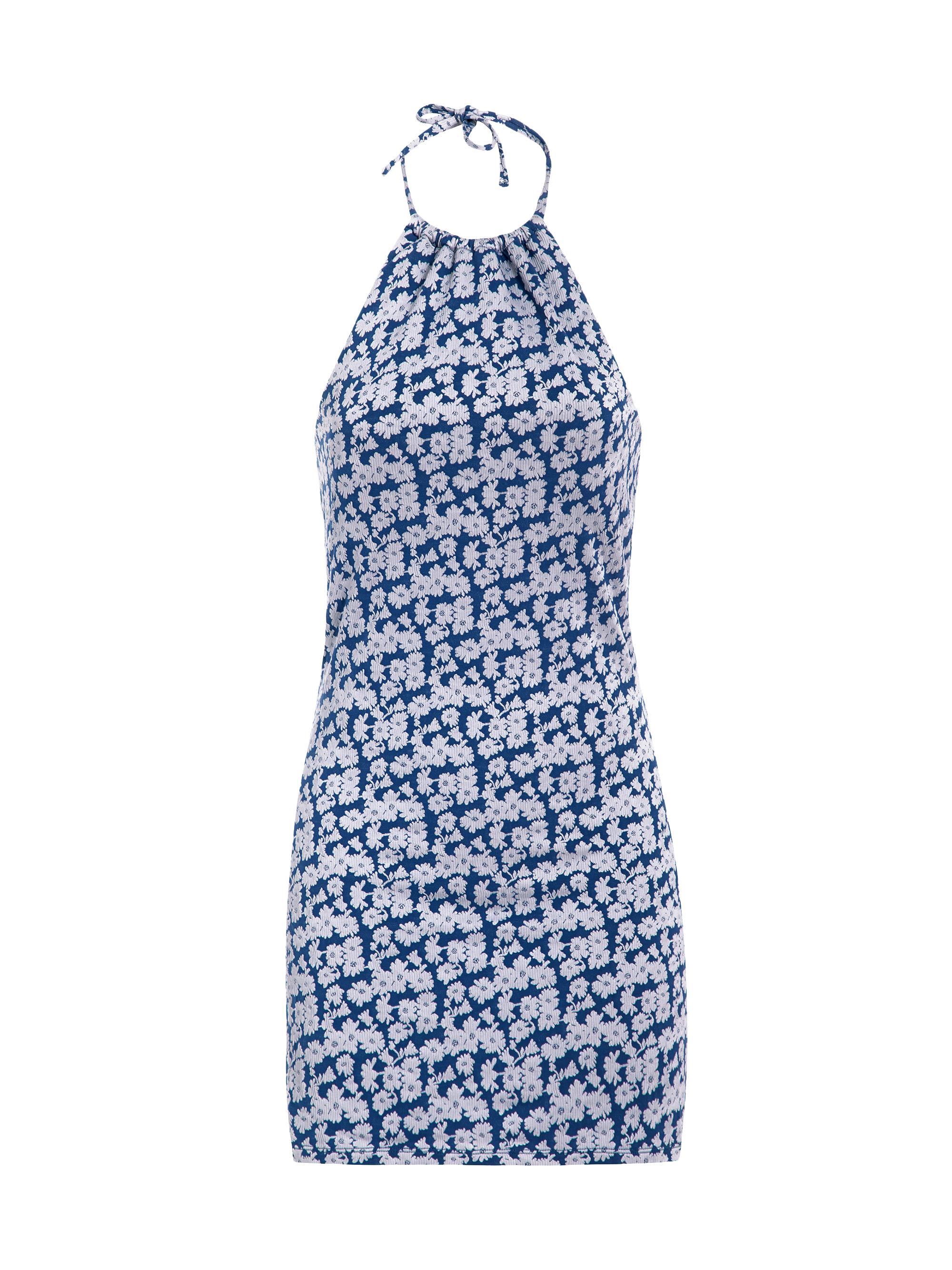 Andie Swim Women's Baja Floral Halter Swimdress - Denim