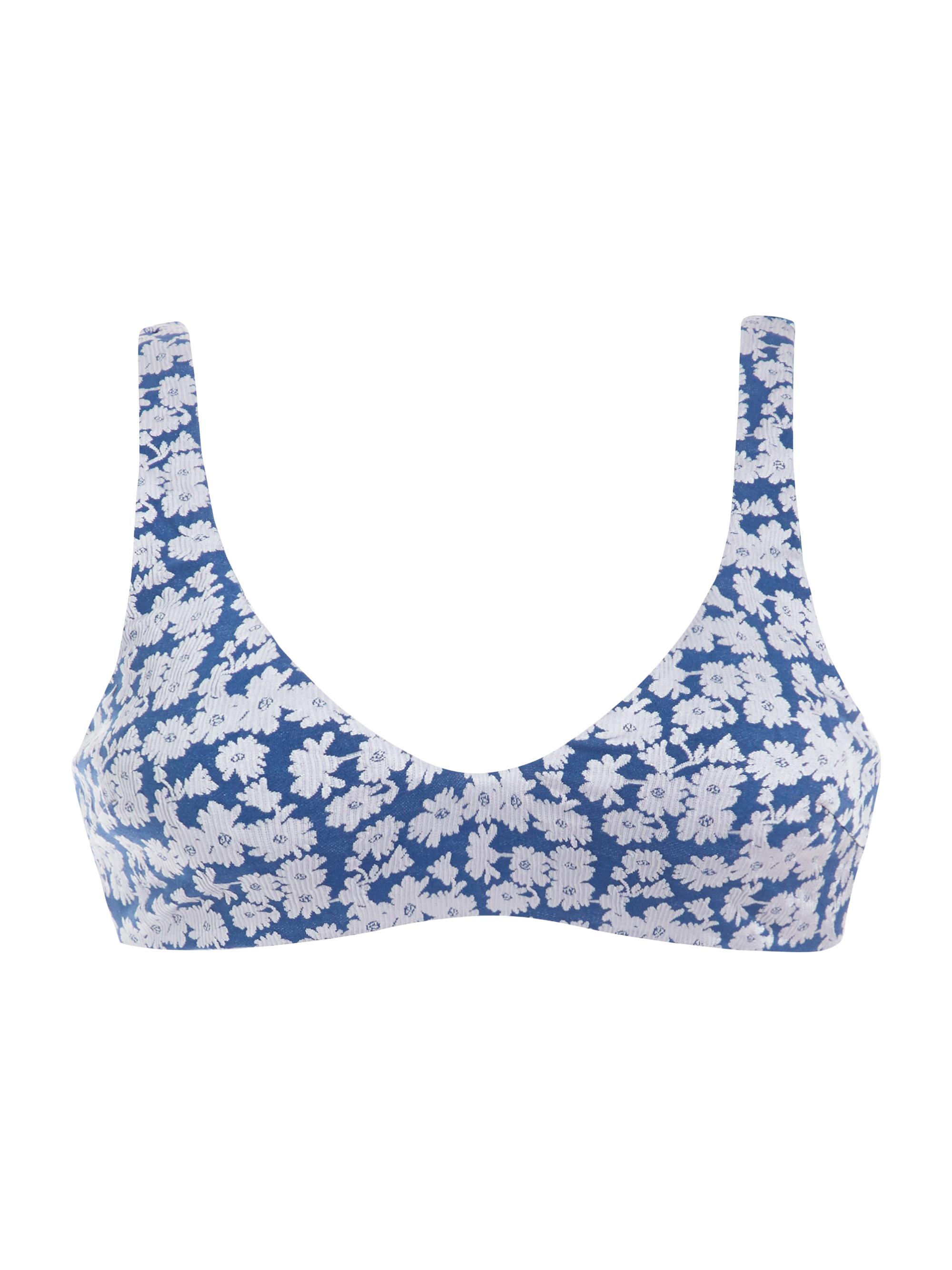 Andie Swim Women's Delray Floral Bikini Top - Denim