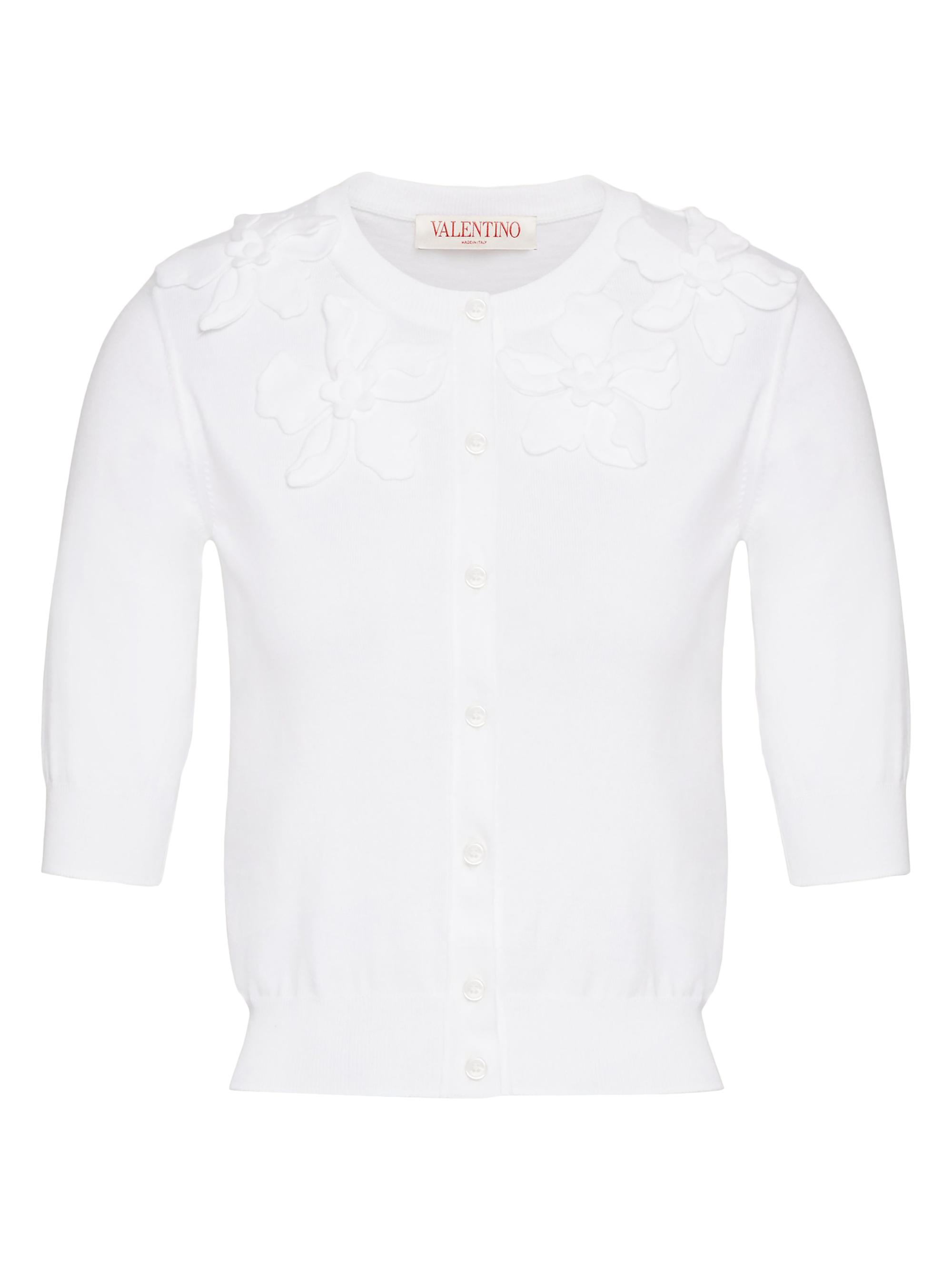 Valentino Garavani Women's Embroidered Cotton Cardigan - White