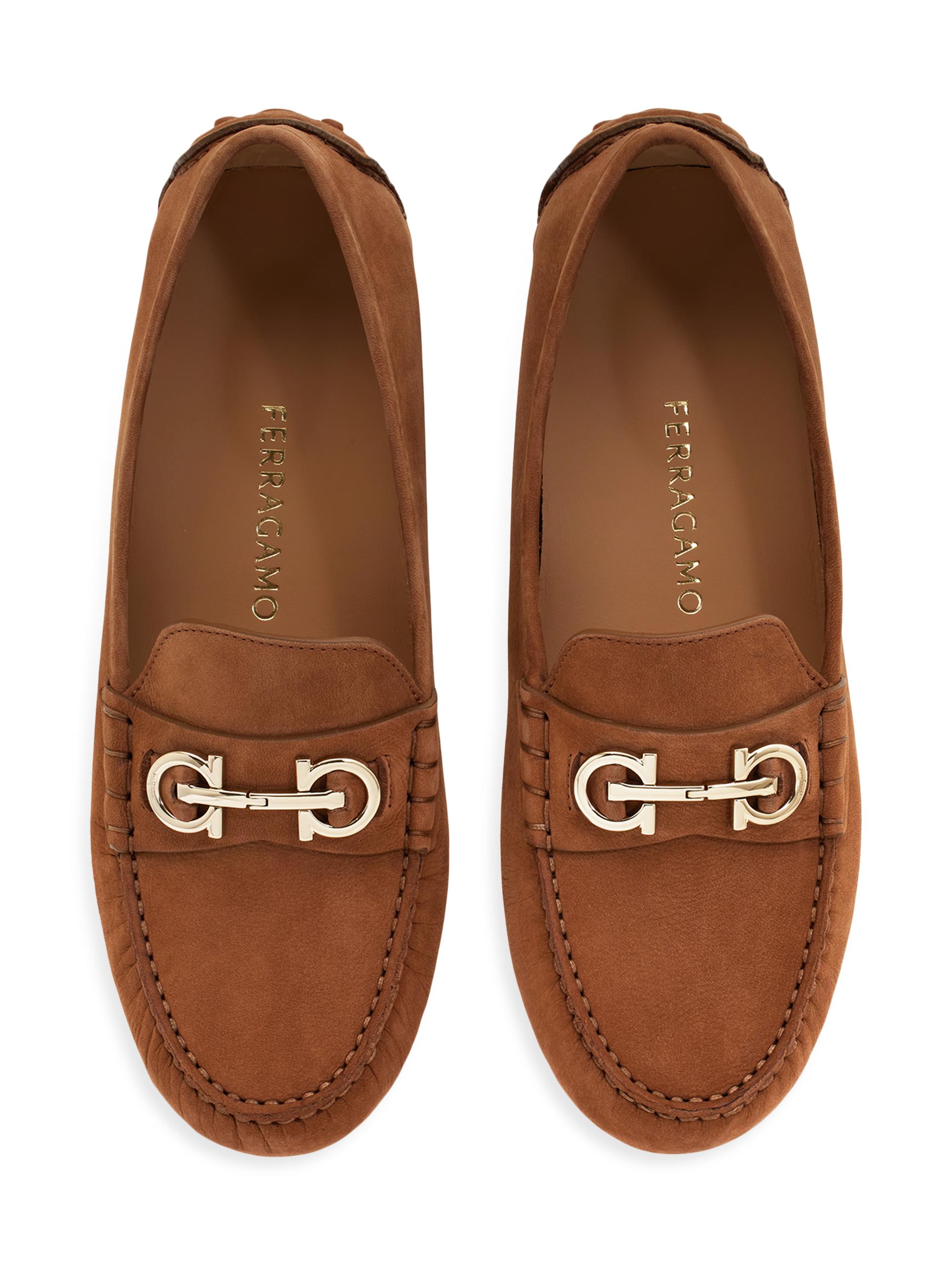 Ferragamo Gancini-plaque leather loafers - Brown