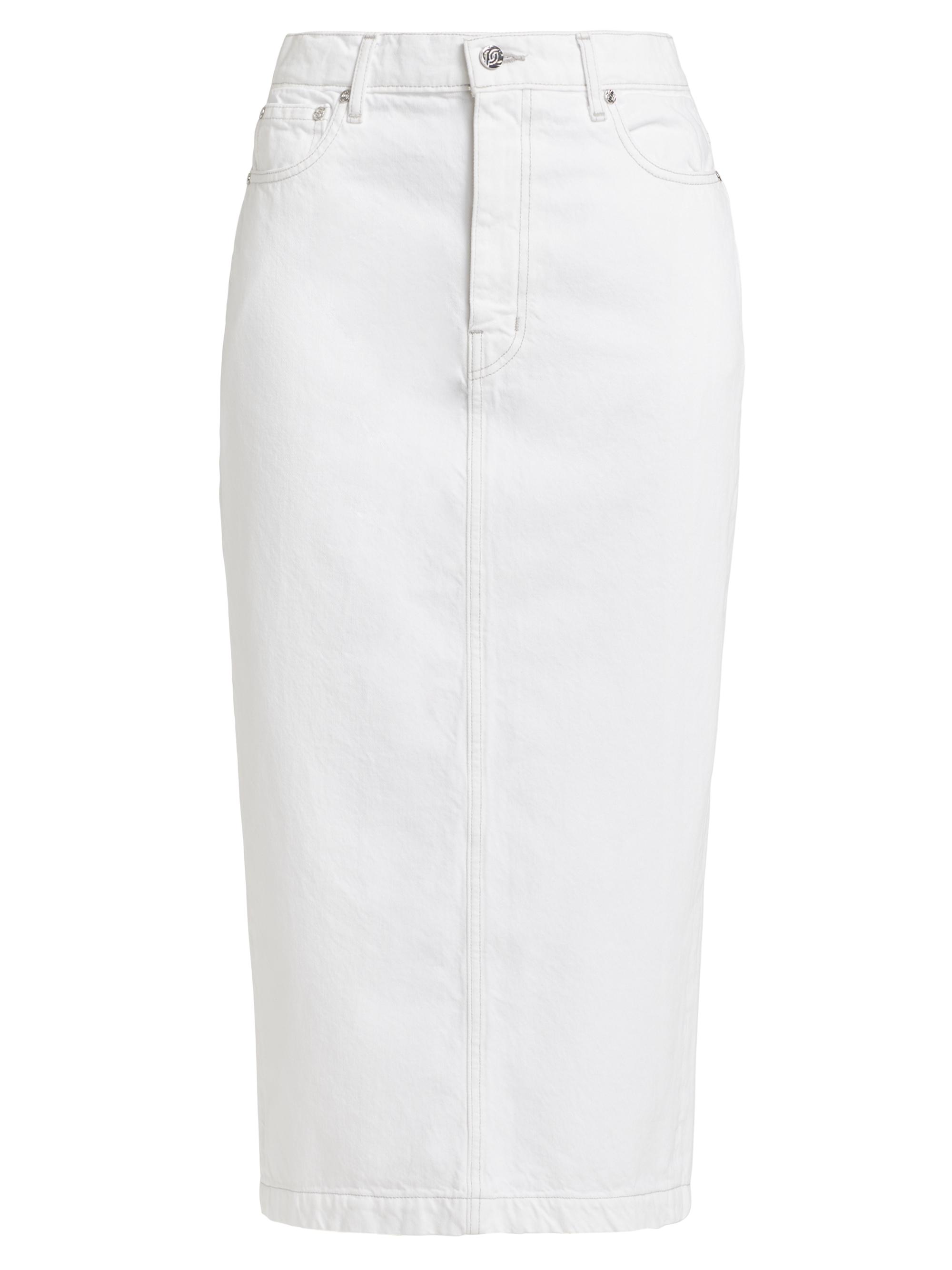 Derek Lam 10 Crosby Women's Logan Cotton Midi-Skirt - White