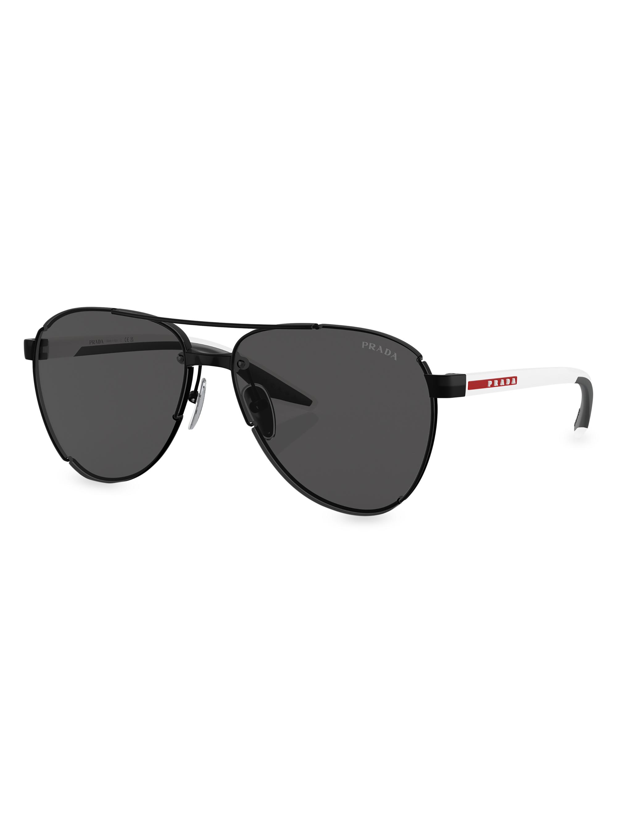 Prada Linea Rossa 62MM Metal Pilot Sunglasses | Saks Fifth Avenue