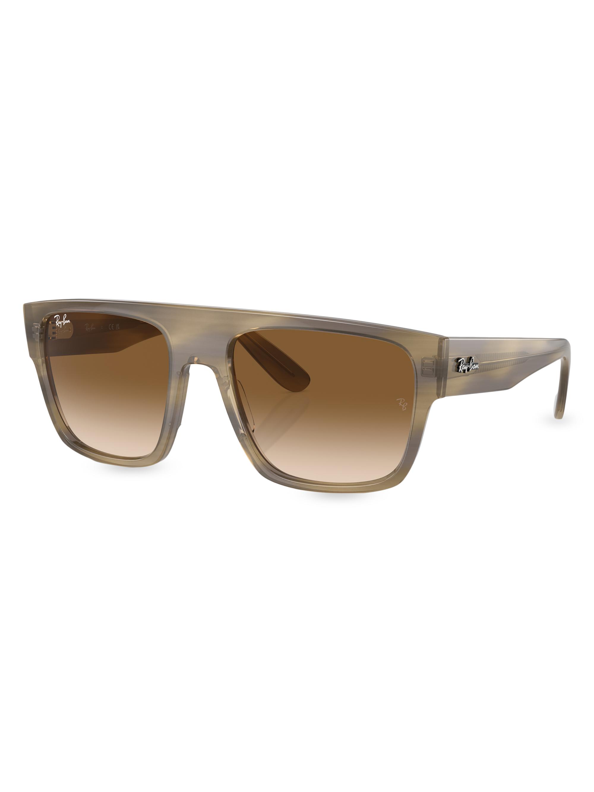 Ray-Ban Men's RB0360 57MM Drifter Square Sunglasses - Striped Grey Brown Gradient | Thumbnail 6