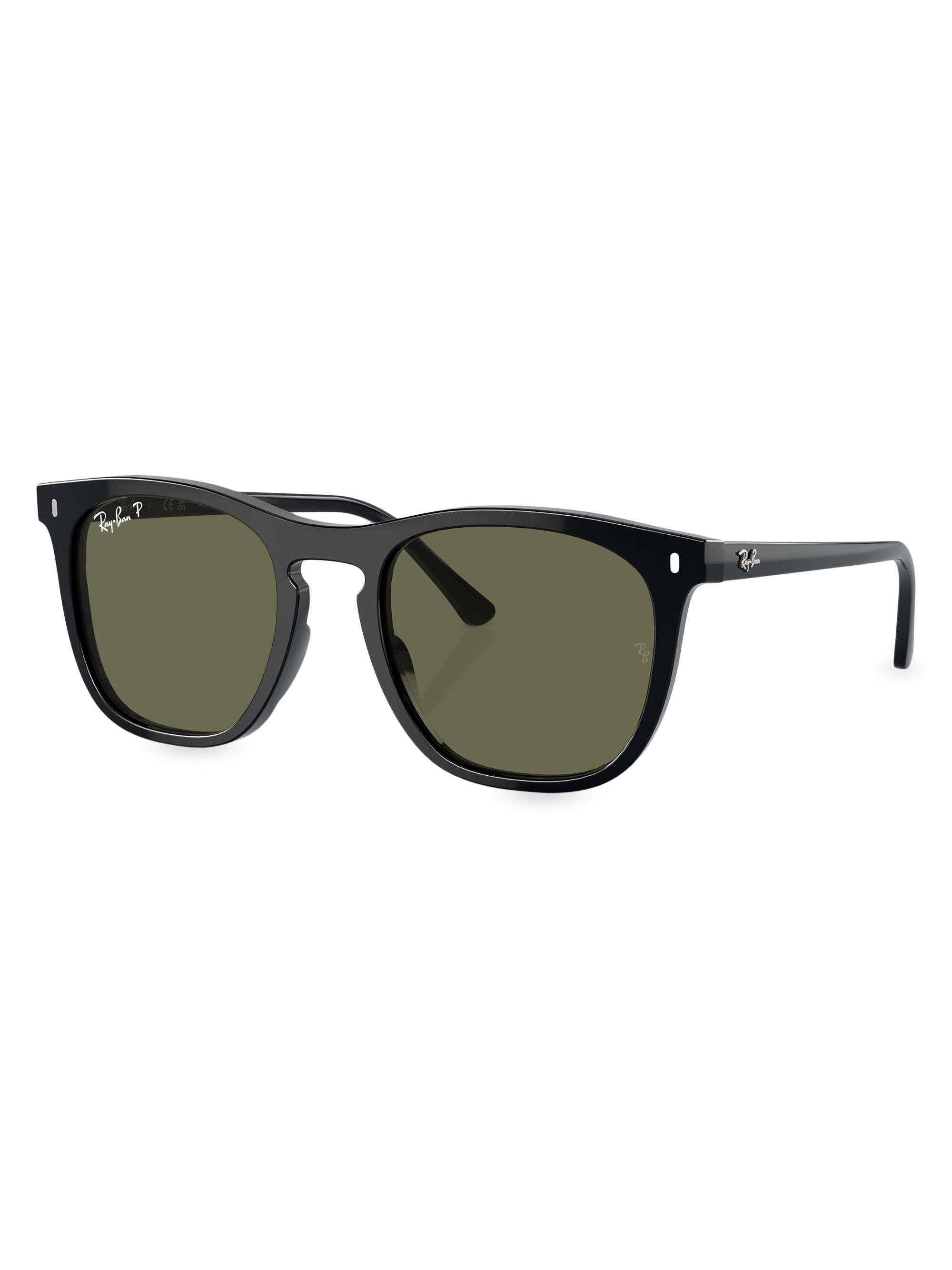 Ray-Ban Men's RB2210 53MM Square Sunglasses - Black Dark Green