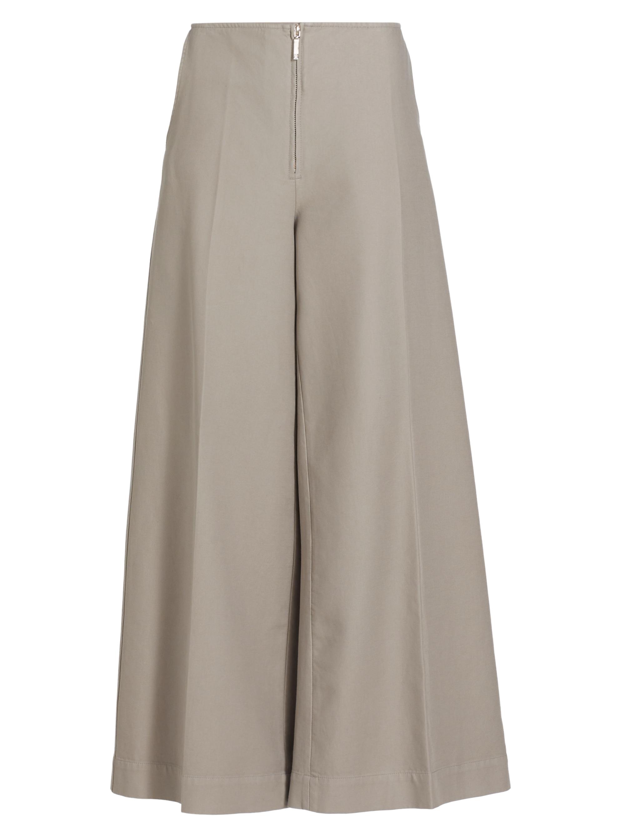 Toteme Women's Zip-Front Wide-Leg Pant - Dove
