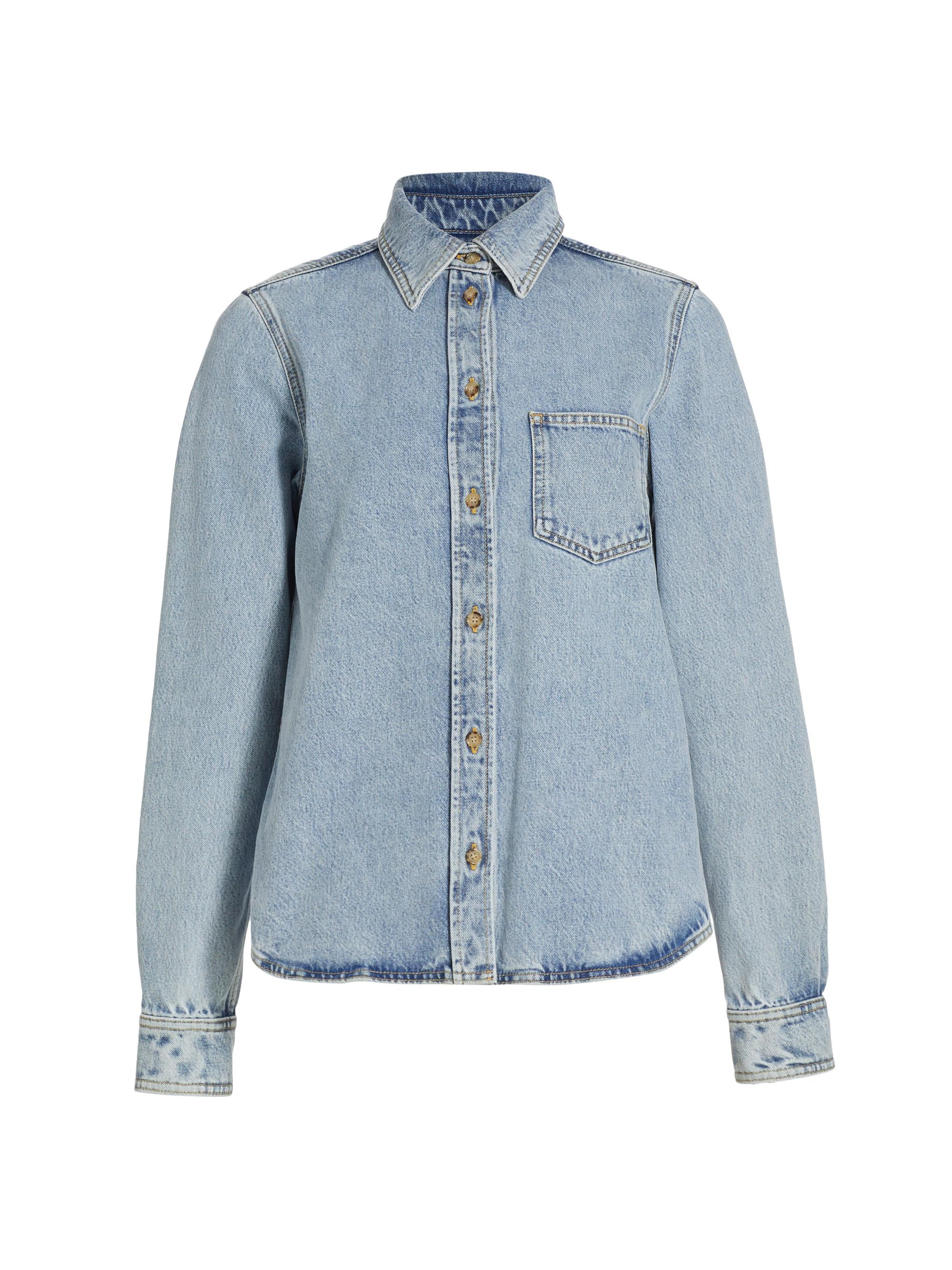 Toteme Women's Denim Button-Front Shirt - Cool Blue