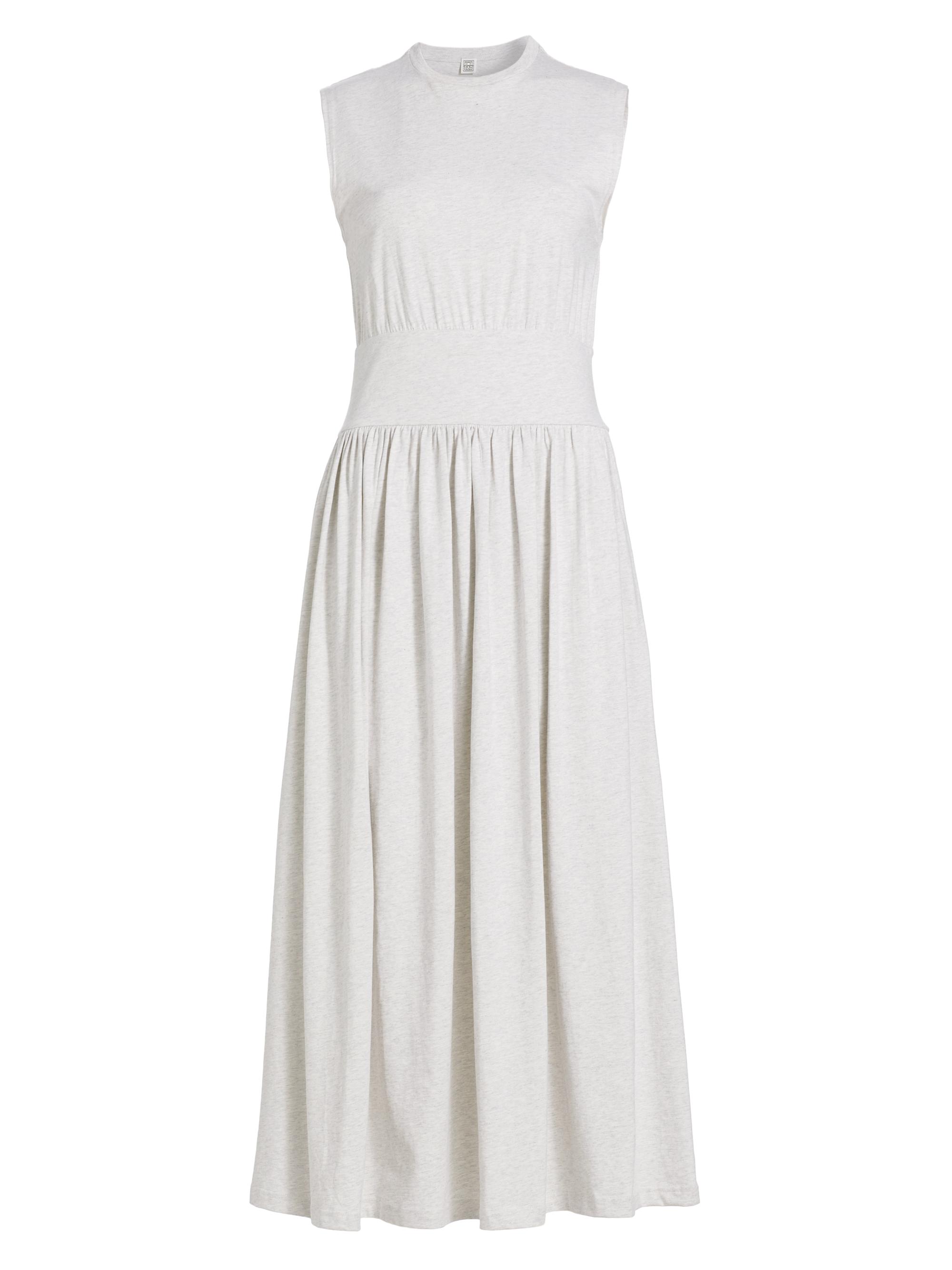 Toteme Women's Cotton Sleeveless Midi-Dress - Pale Grey Melange