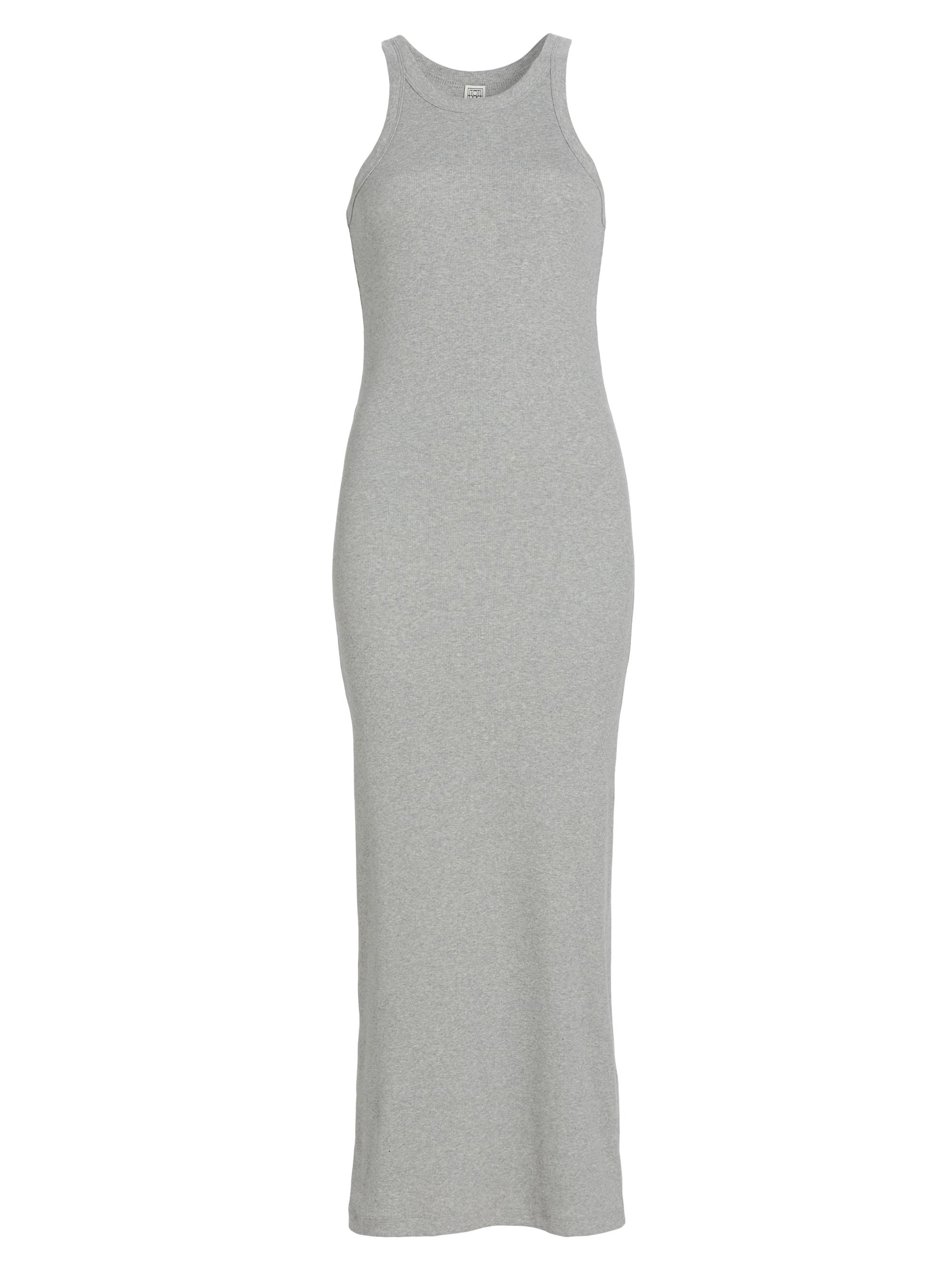 Toteme Women's Rib-Knit Cotton-Blend Tank Dress - Grey Melange