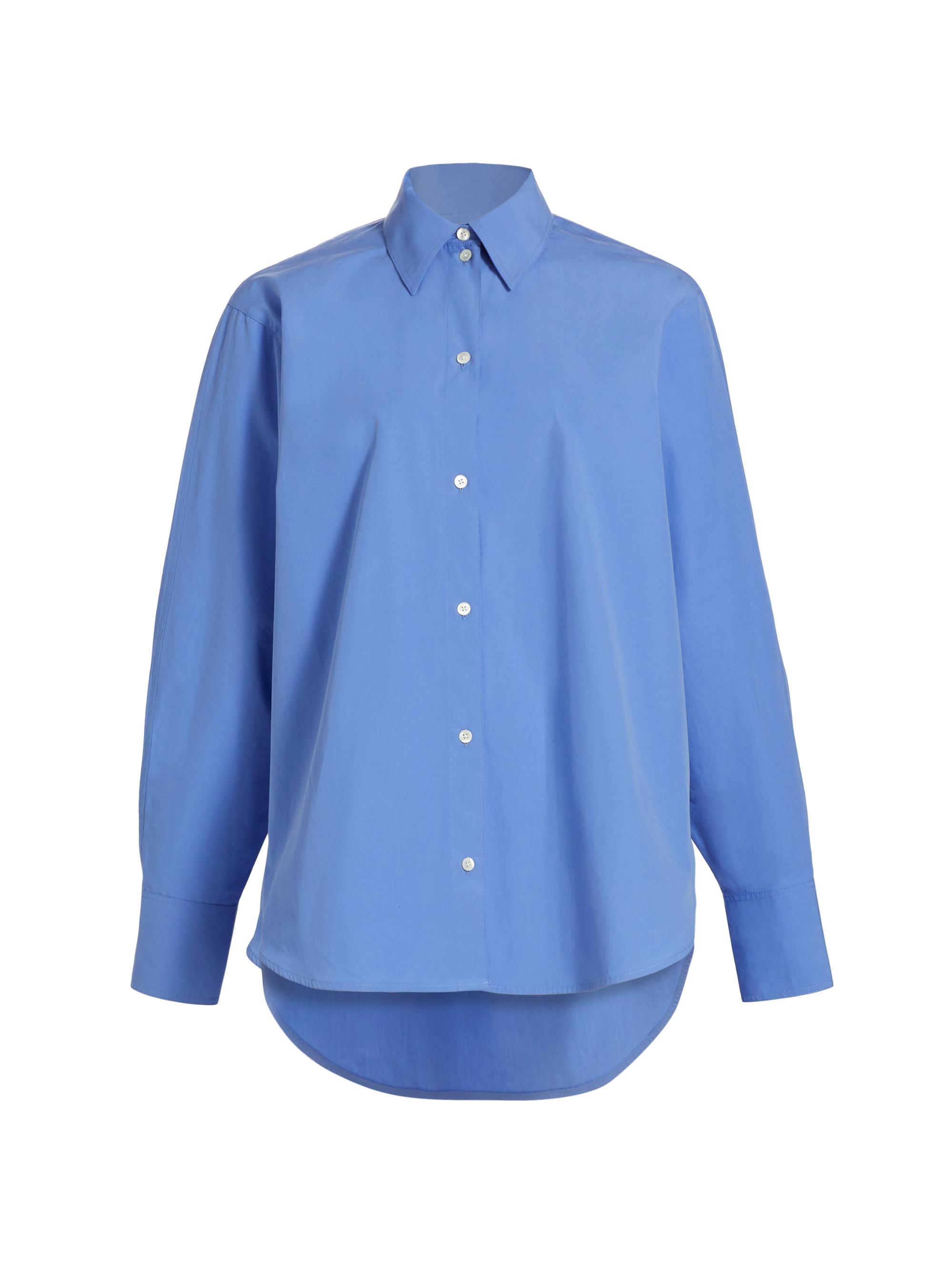 Toteme Women's Oversized Cotton Poplin Button-Front Shirt - Cornflower
