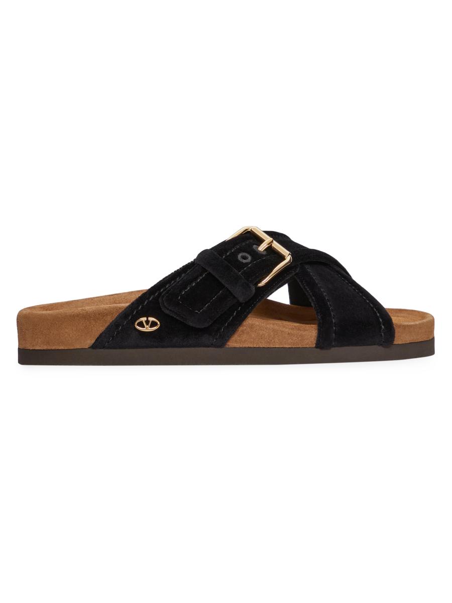 Valentino Garavani Slide Fussfriend Velvet Sandals 30MM