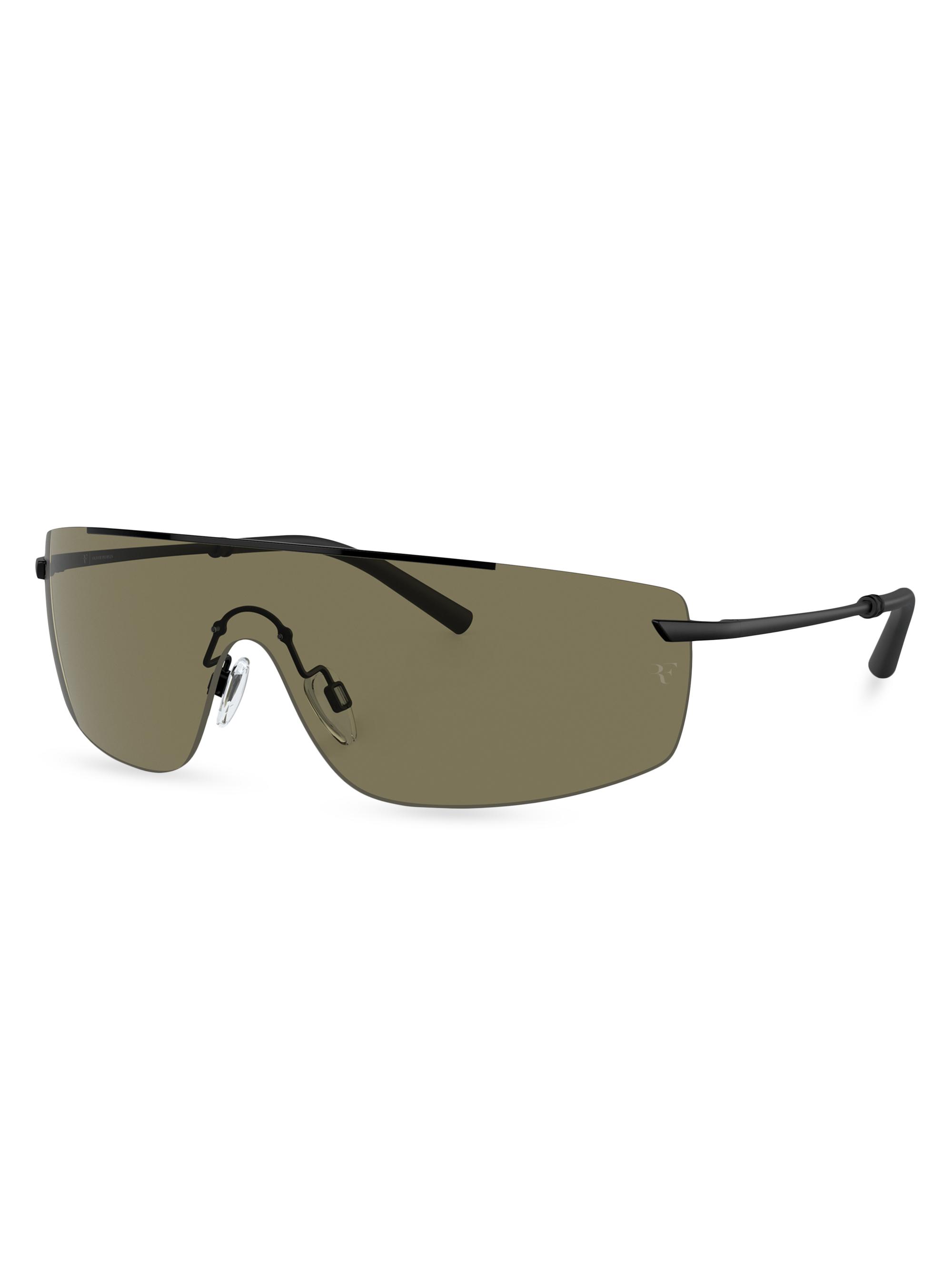Oliver Peoples Roger Federer Men's R-5 Shield Sunglasses - Matte Black Olive Green