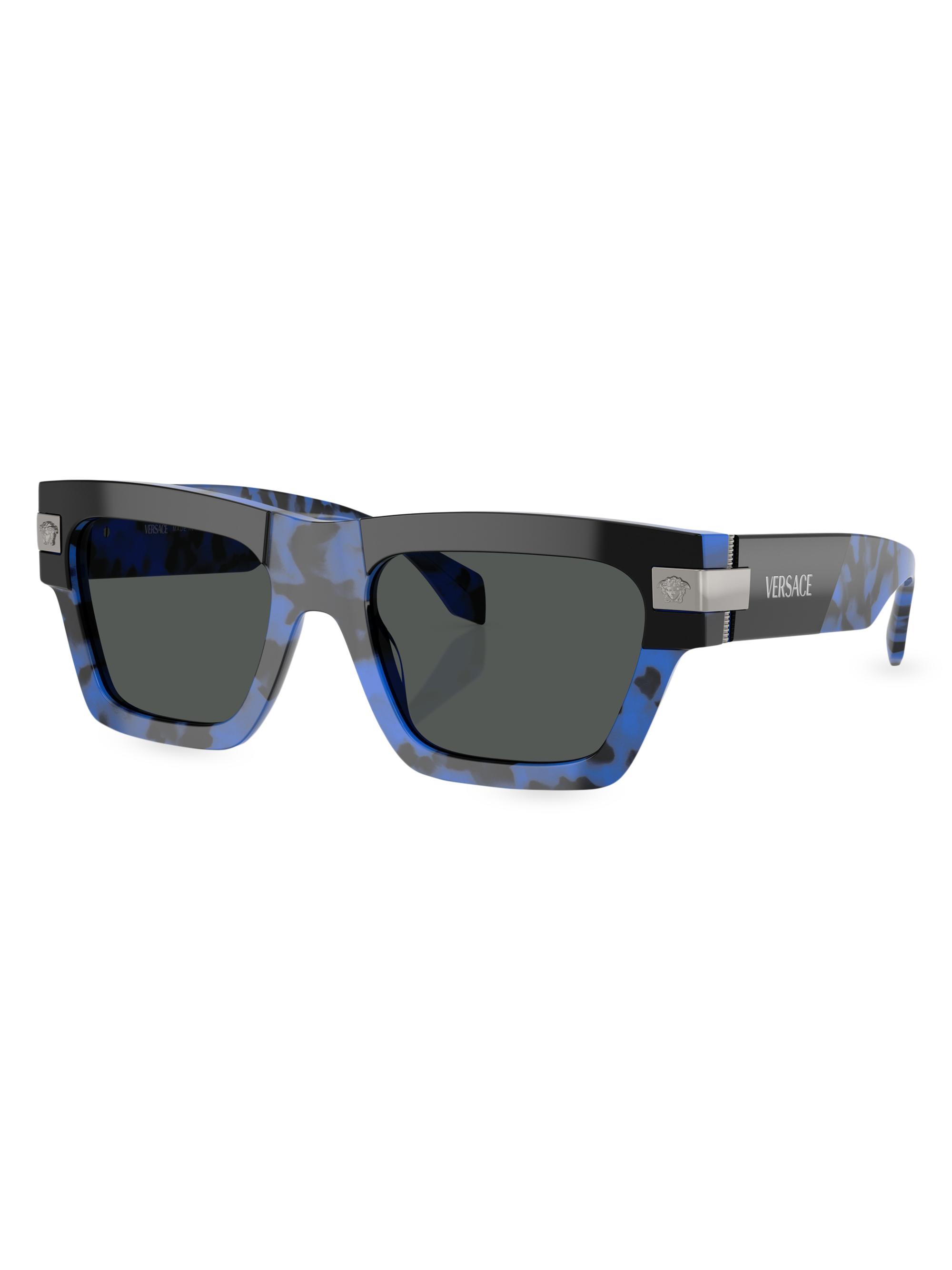 Versace Versace Plaque 52MM Rectangular Sunglasses | Saks 