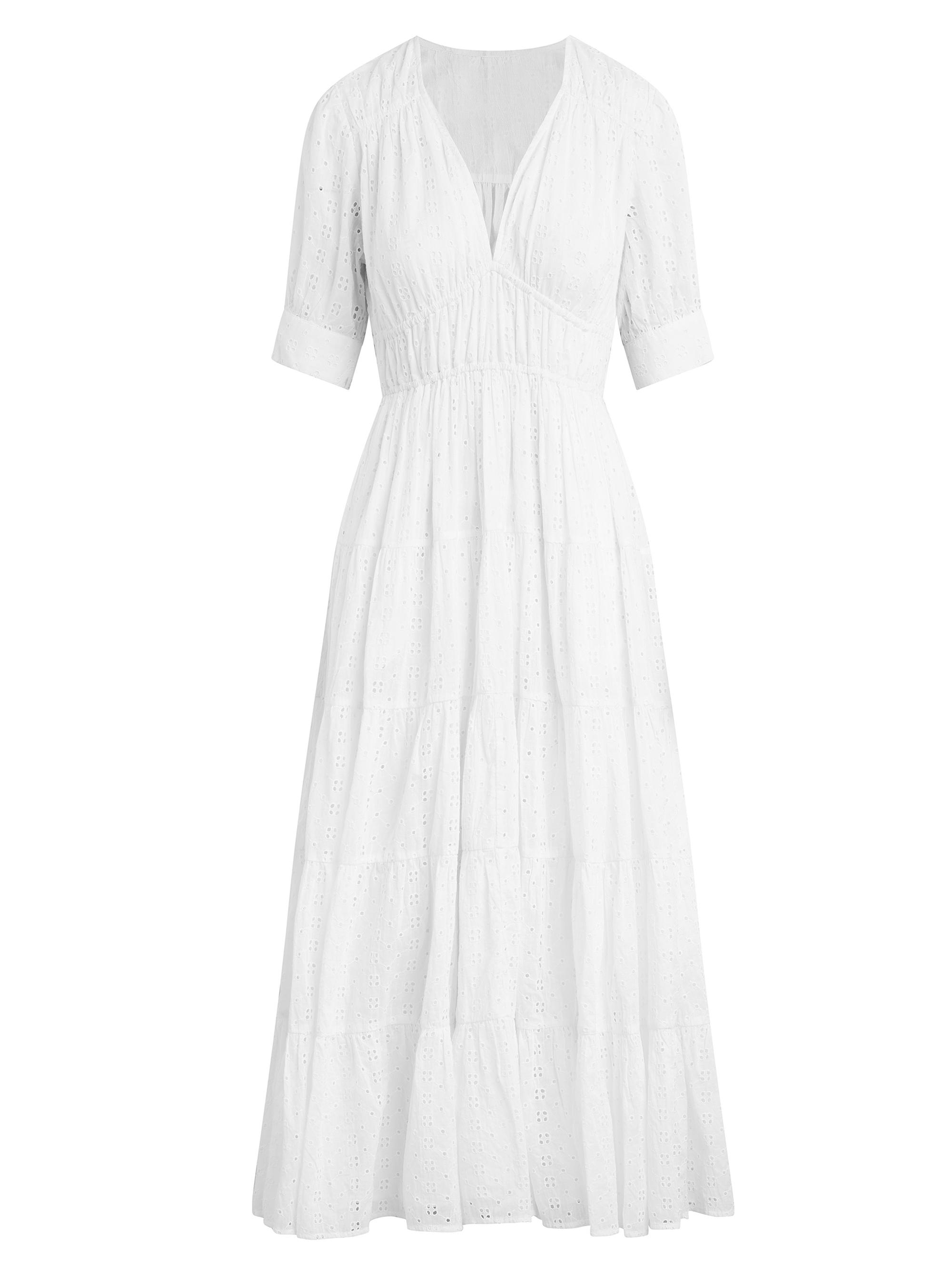 Joe's Jeans Women's Illana Broderie Tiered Maxi Dress - Optic White