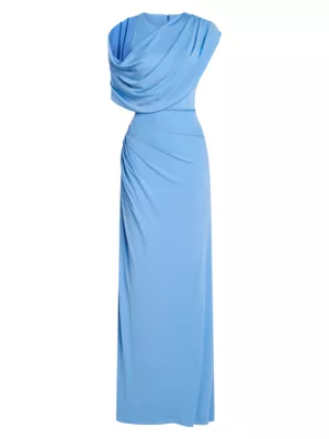 Halston Casi Draped Jersey Gown Saks Fifth Avenue