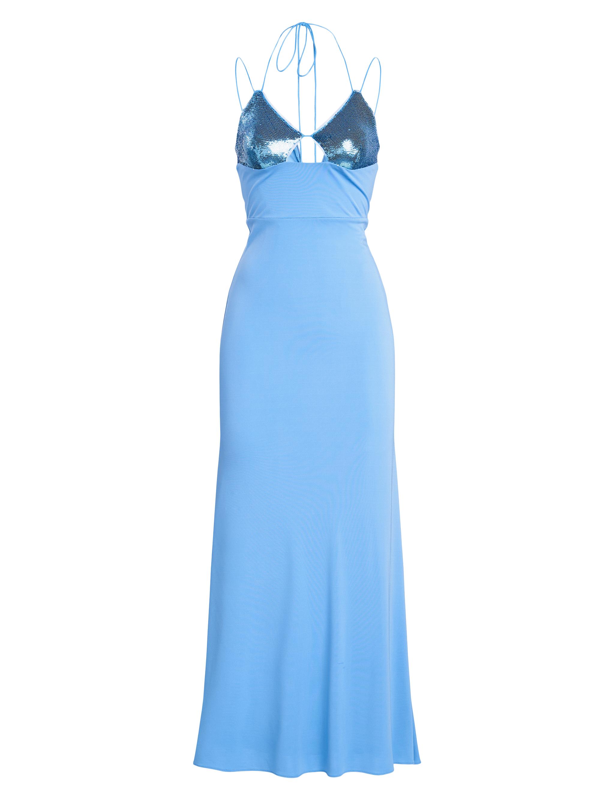 Halston Women's Kasen Sequin Jersey Gown - Tranquil Blue