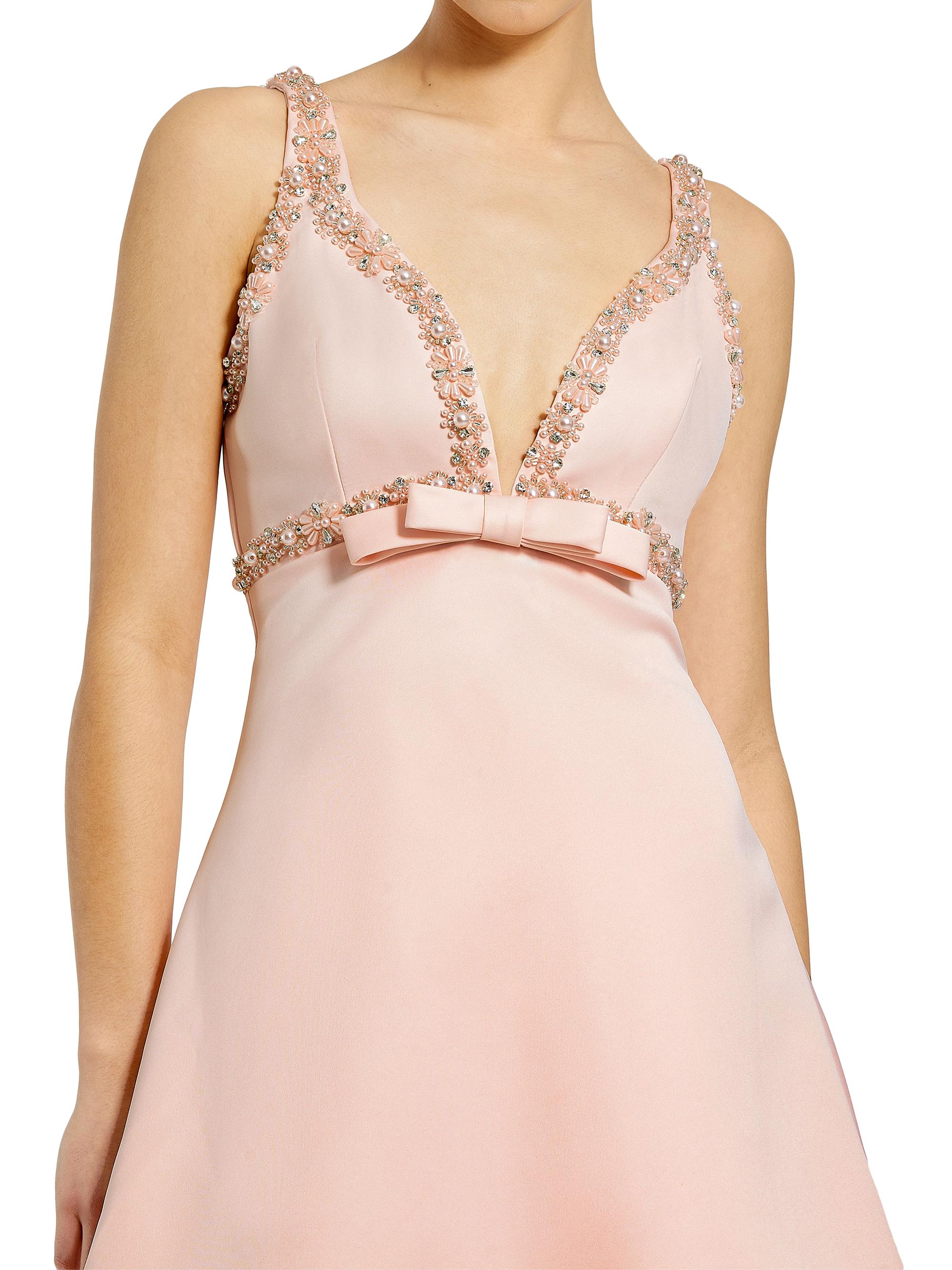 Mac Duggal Ieena Beaded & Bow-Embellished Minidress