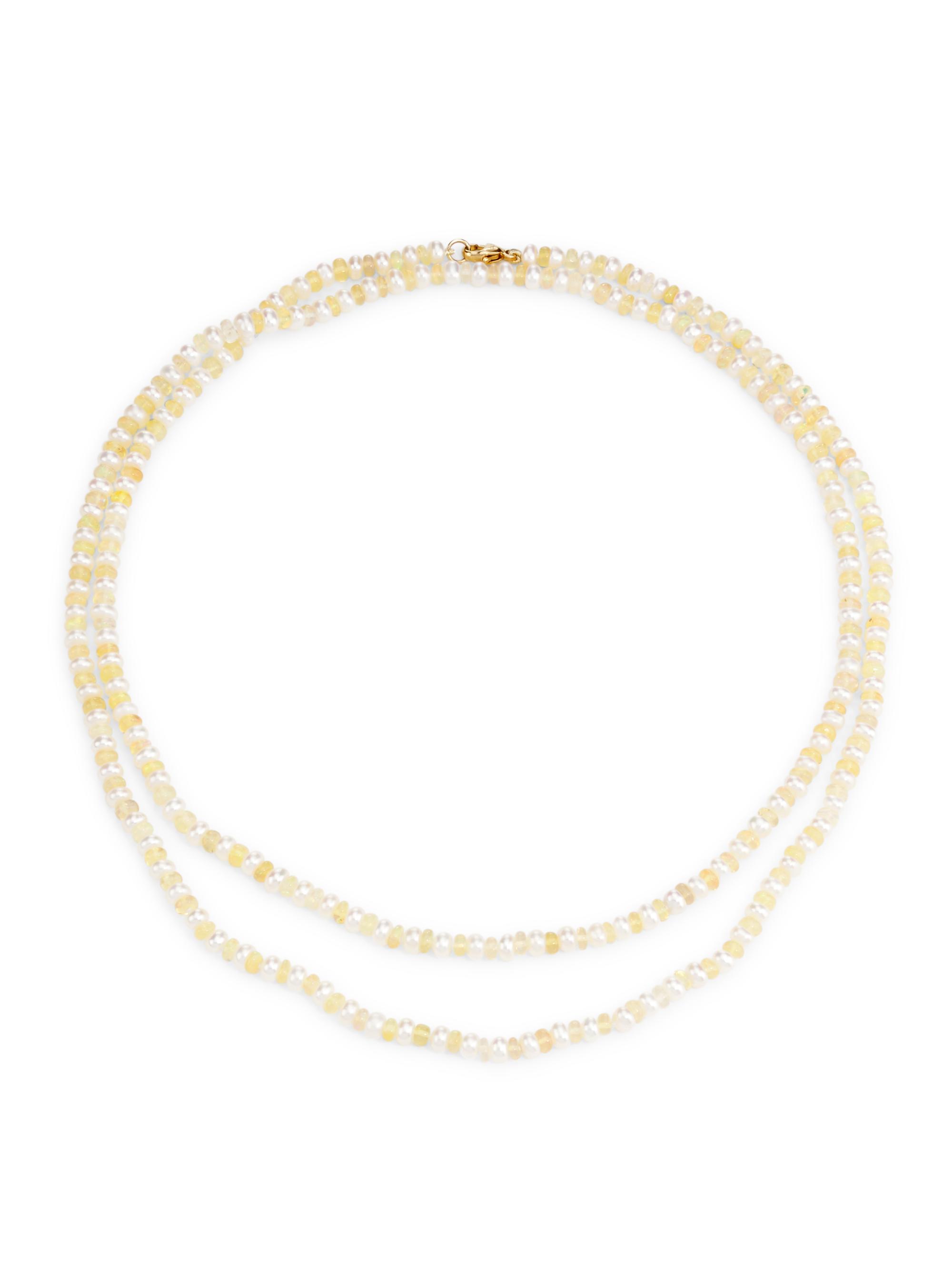 Jia Jia Women's Ocean 14K Yellow Gold, Freshwater Pearl & Opal Beaded Double-Strand Necklace - Yellow