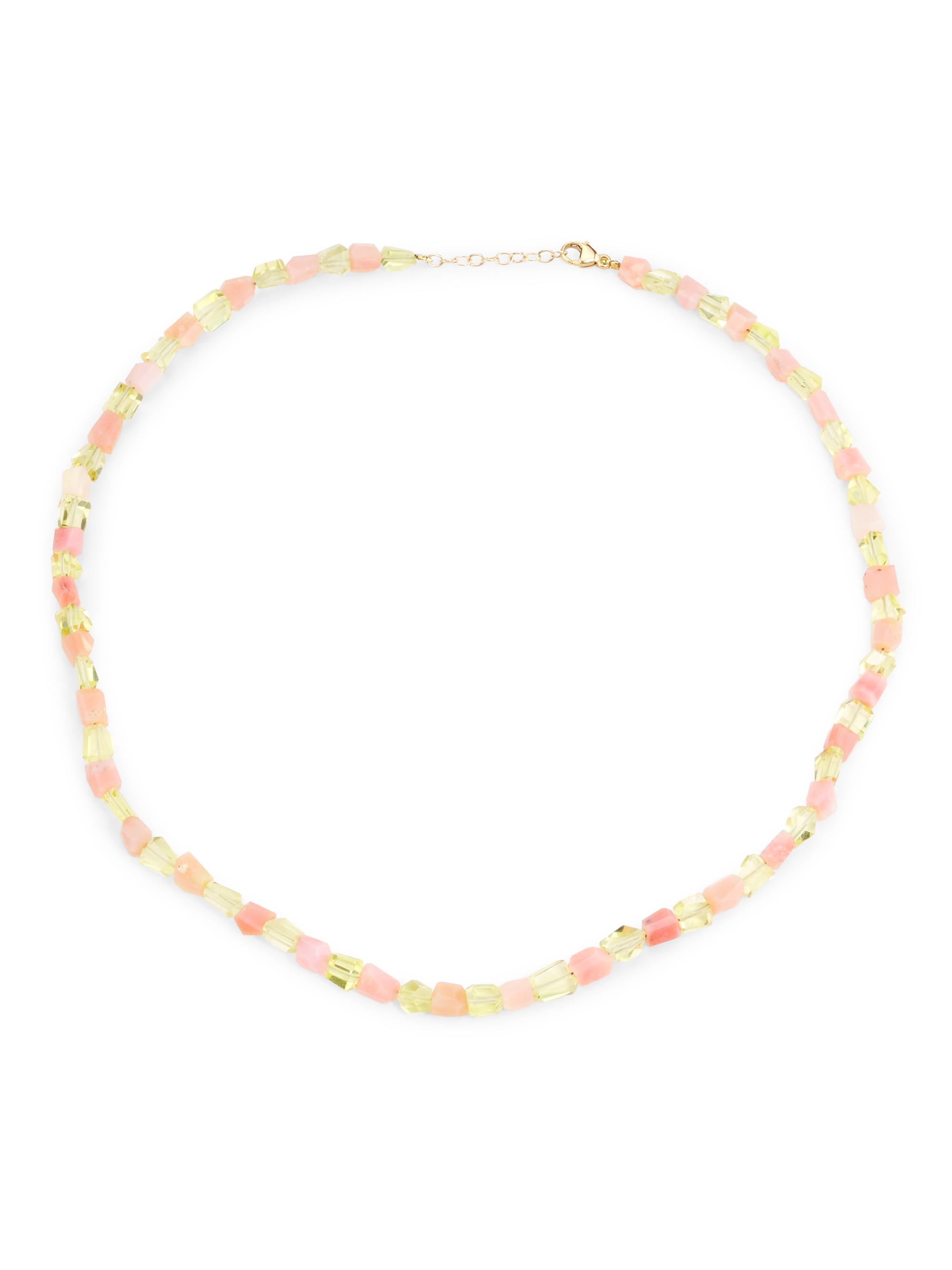 Jia Jia Women's Purple Rain 14K Yellow Gold, Pink Opal & Lemon Quartz Beaded Necklace - Pink