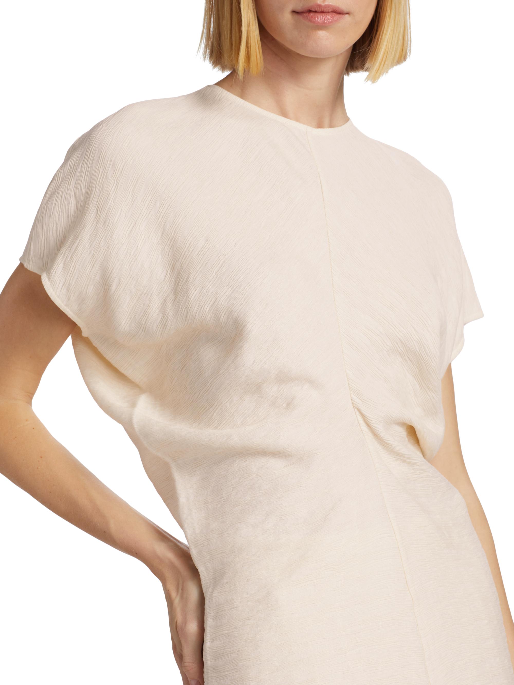 toteme slouch waist crinkled dress cream Slouch waist crinkled dress cream