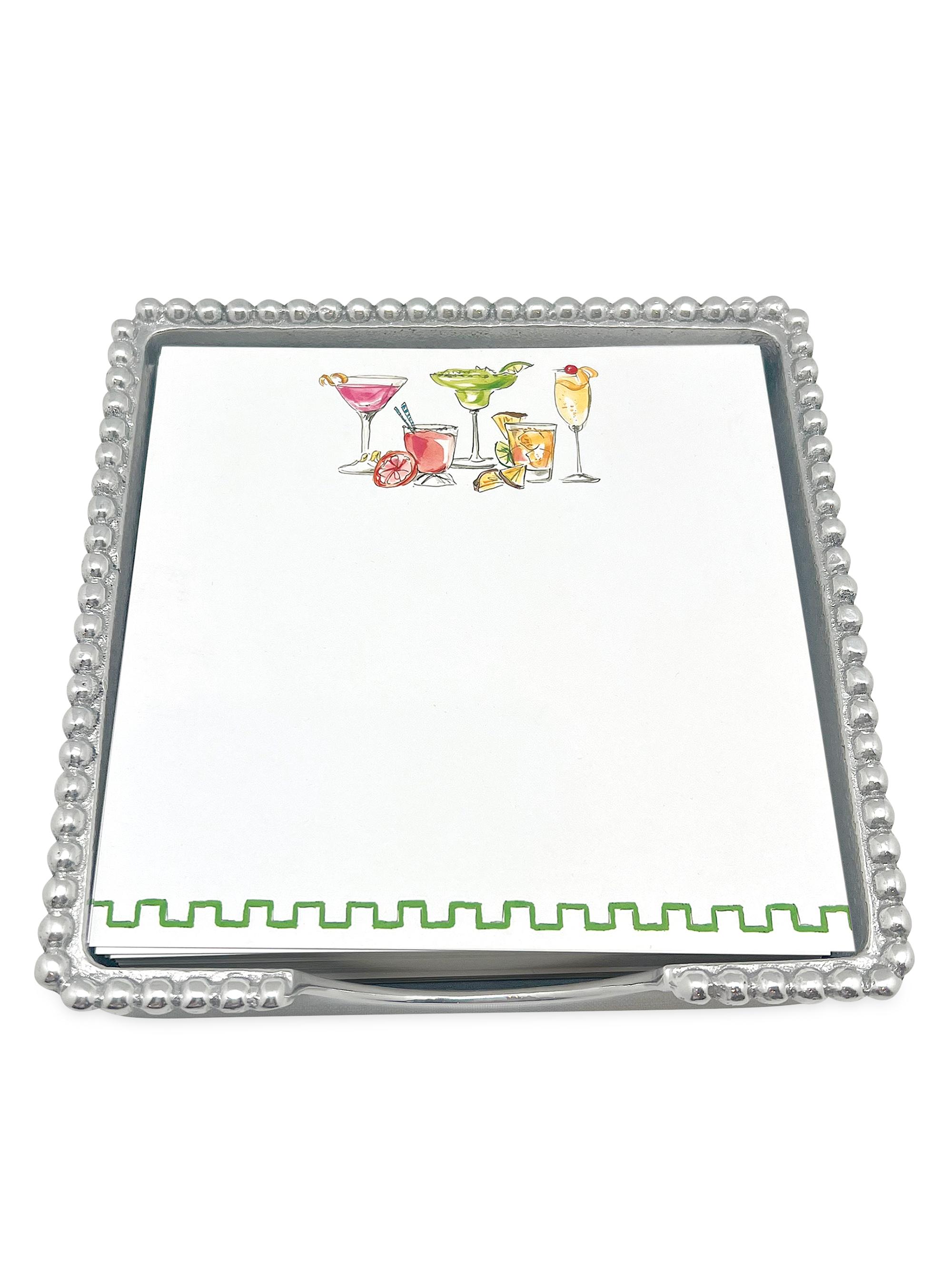 Mariposa Let's Celebrate But First Cocktails Beaded Notepad Set