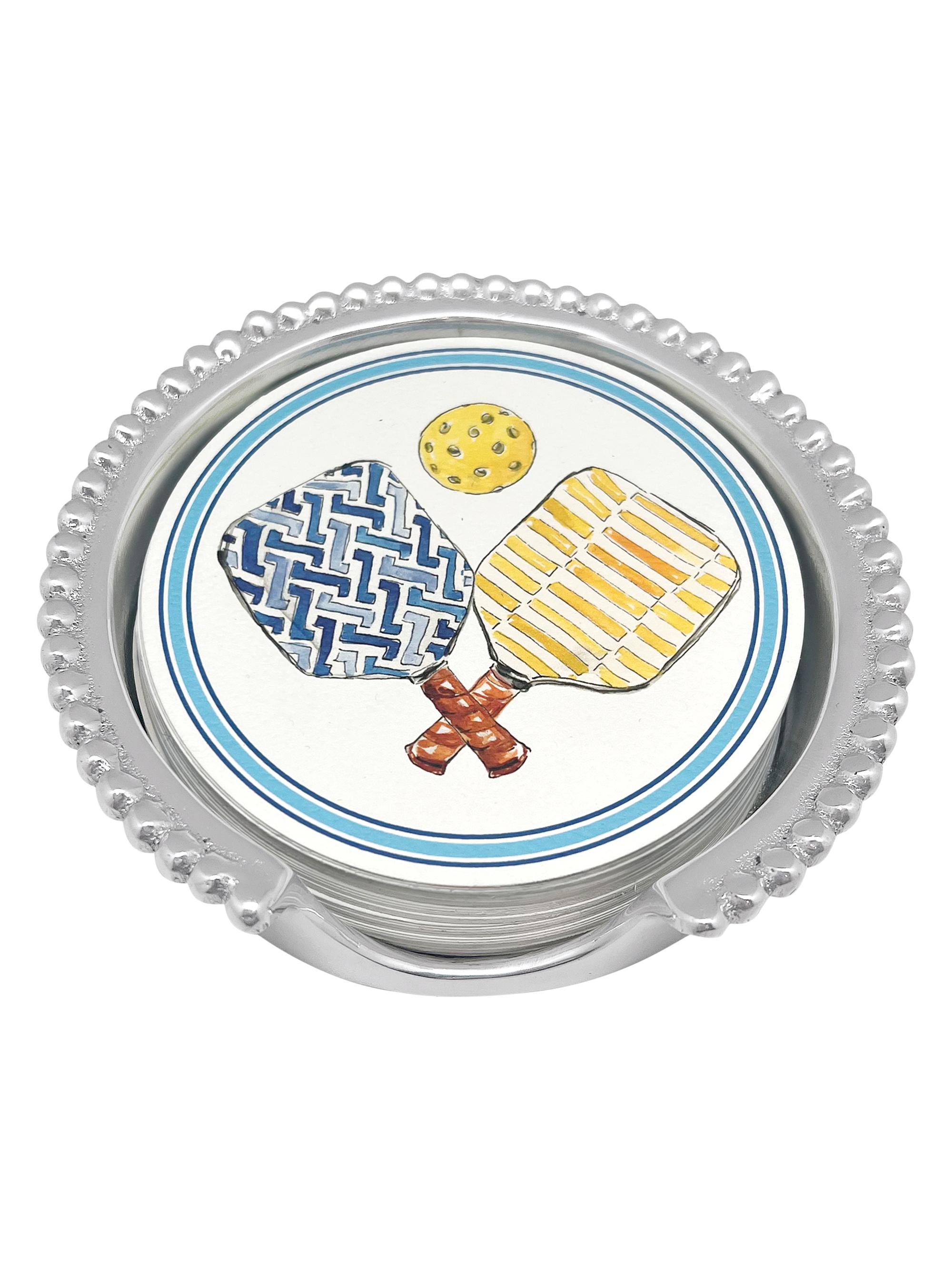 Mariposa Sporting Life Pickleball Paddle Beaded Coaster Set