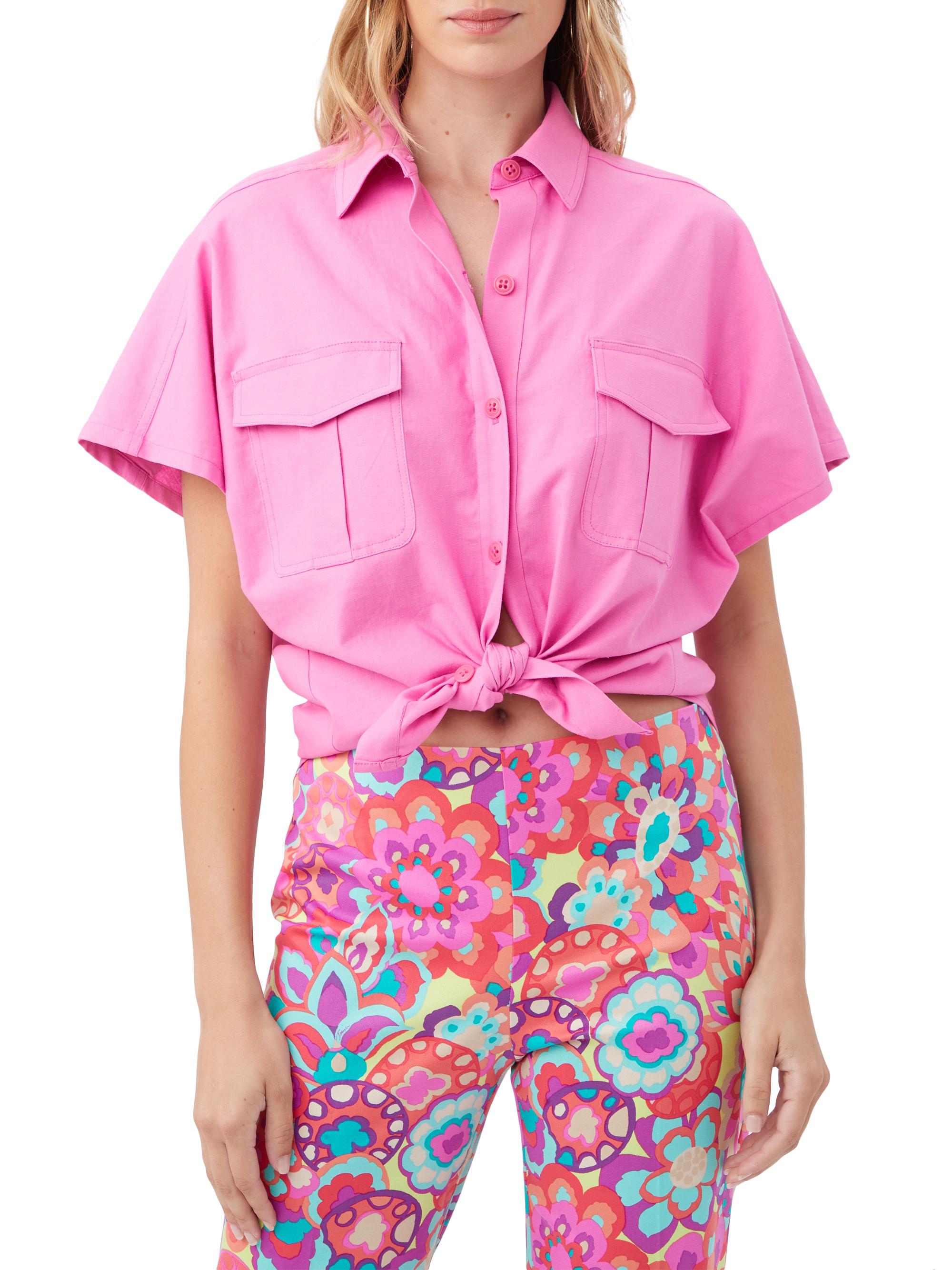 Trina Turk Women's Vara Knotted Utility Top - Piazza Pink