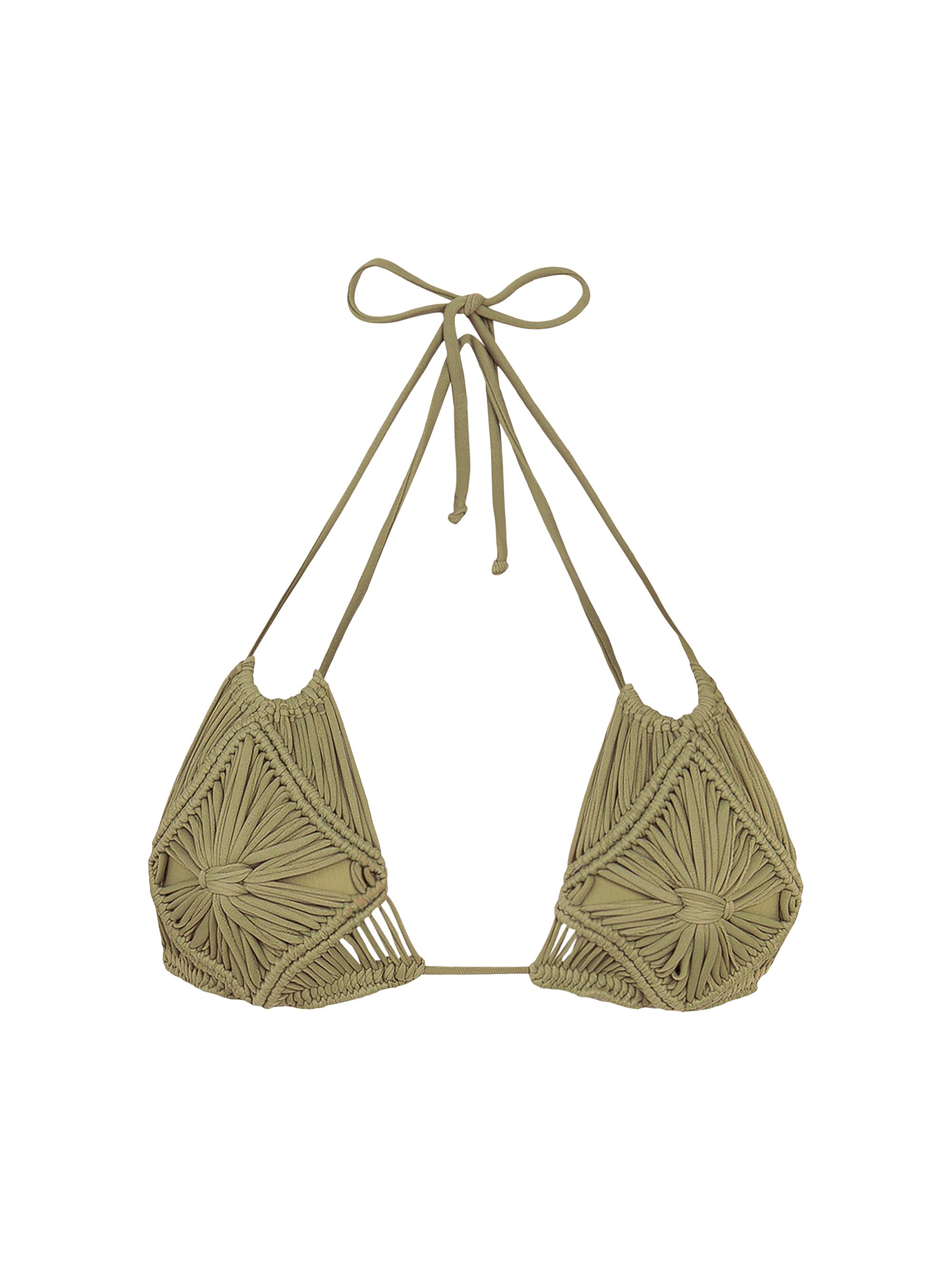 ViX by Paula Hermanny Women's Alice Macramé Bikini Top - Olive