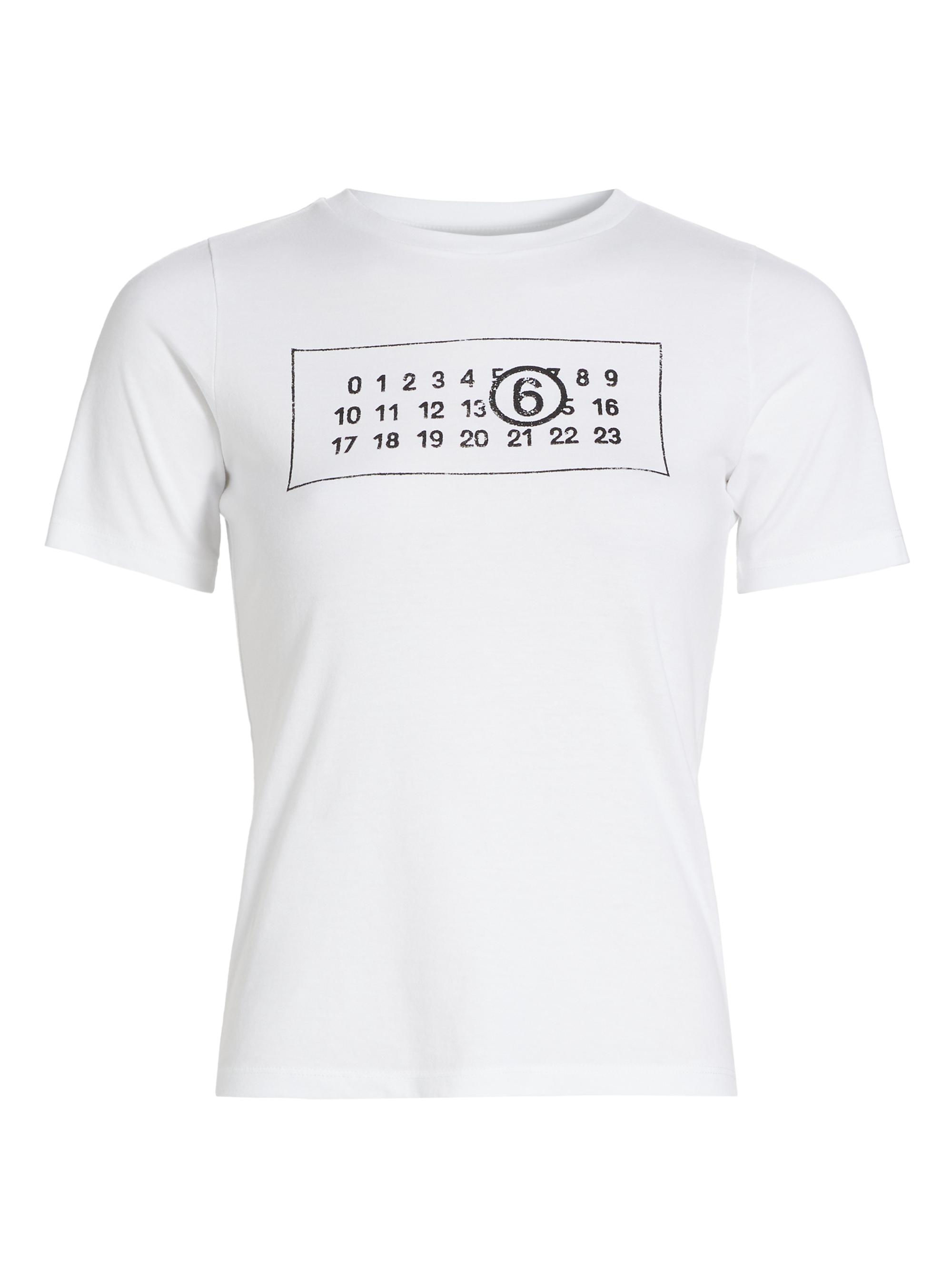 MM6 Maison Margiela Women's Logo Cotton Jersey Crewneck T-Shirt - White