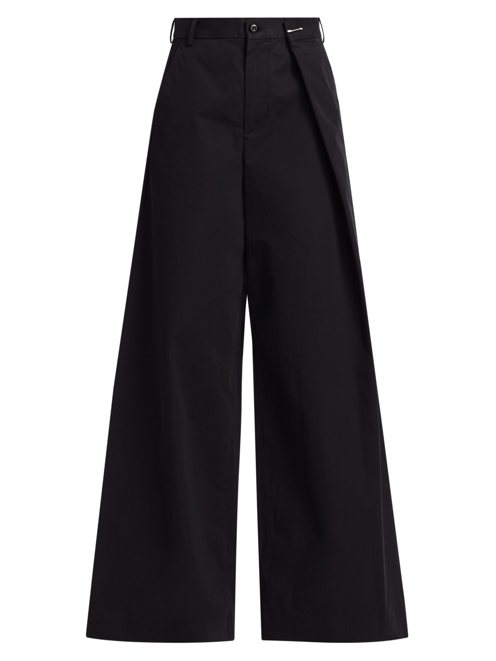 MM6 Maison Margiela Cotton Gabardine Foldover Wide-Leg Pants
