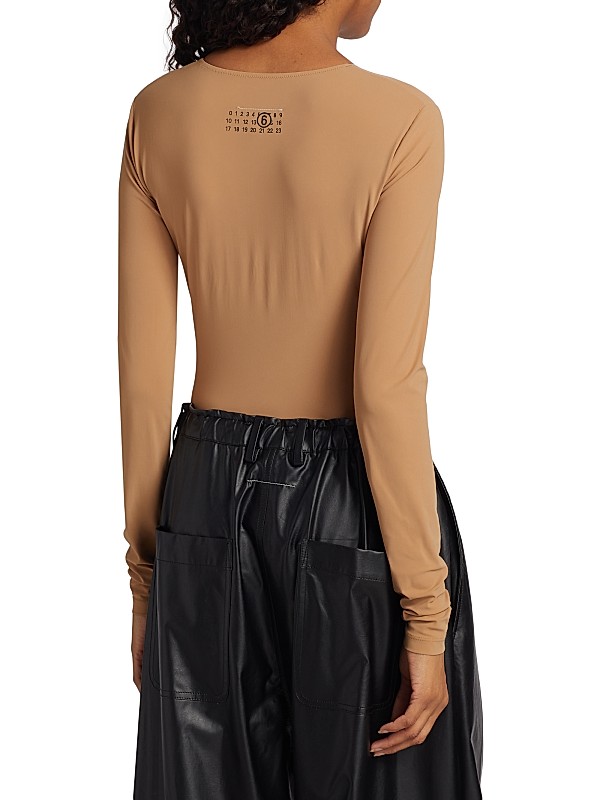 Shop MM6 Maison Margiela Jersey Long-Sleeve Bodysuit | Saks Shop MM6 Maison Margiela Jersey Long-Sleeve Bodysuit | Saks