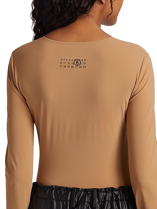 Shop MM6 Maison Margiela Jersey Long-Sleeve Bodysuit | Saks Shop MM6 Maison Margiela Jersey Long-Sleeve Bodysuit | Saks