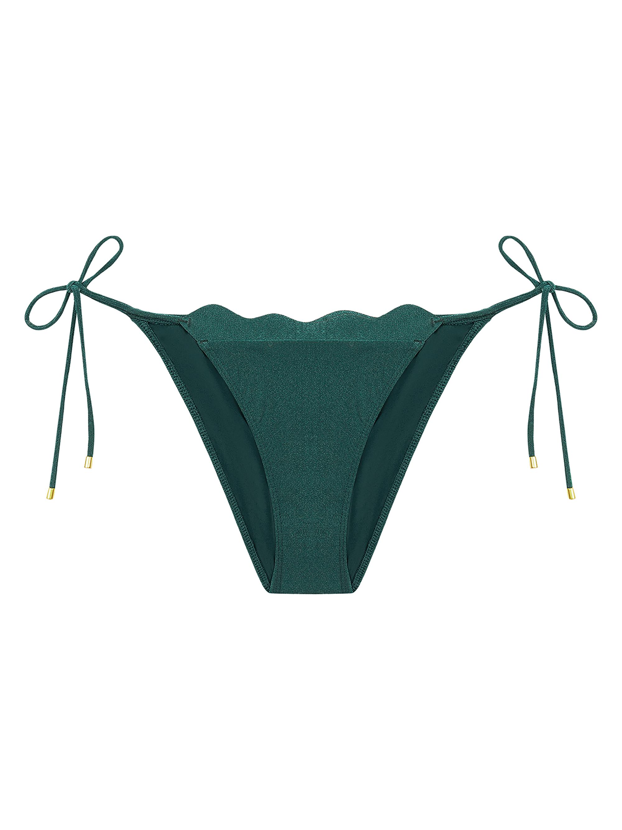 ViX by Paula Hermanny Women's Solid Lou Shimmer Bikini Bottom - Green