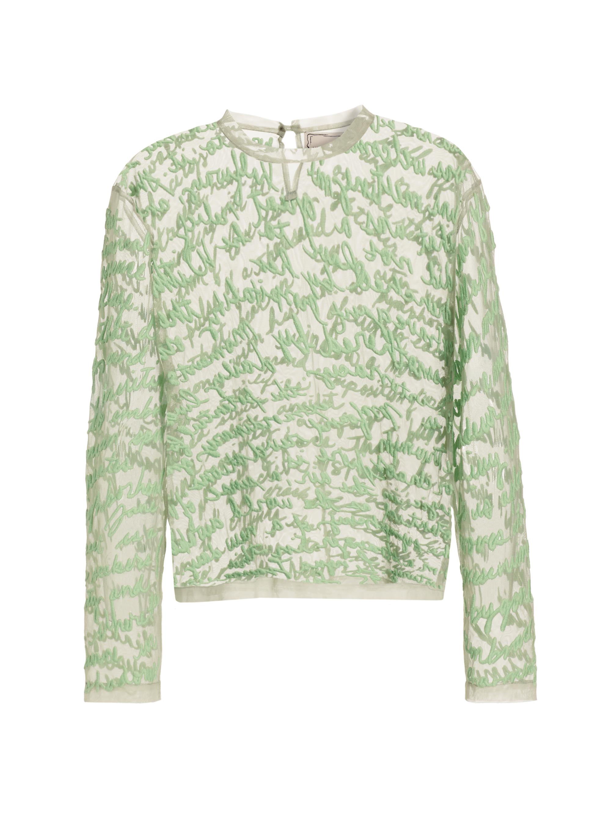 Lingua Franca Women's Sheer Script Top - Sun Shower