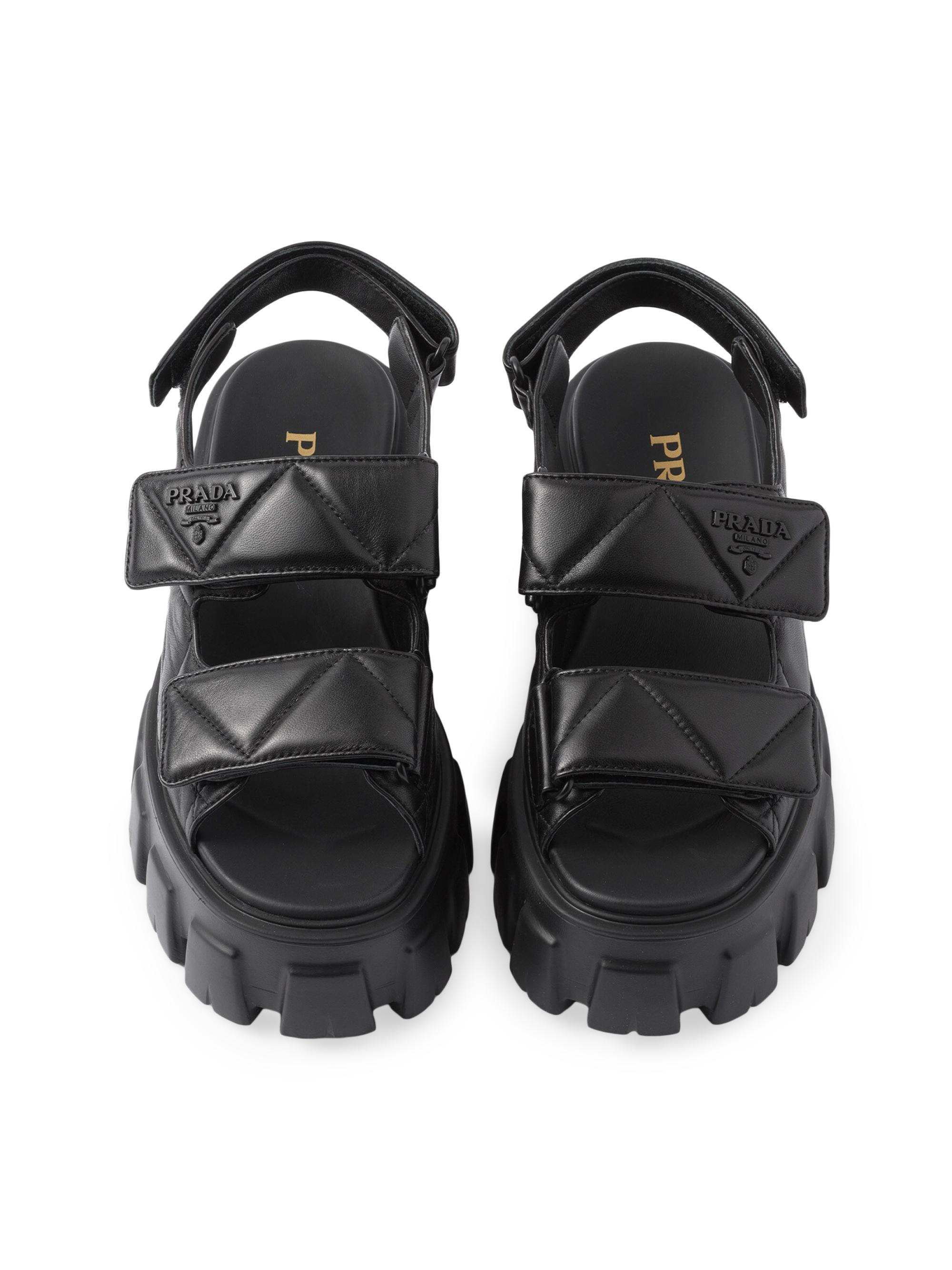 PRADA Monolith サイズ6 Black Monolith brushed leather and Re
