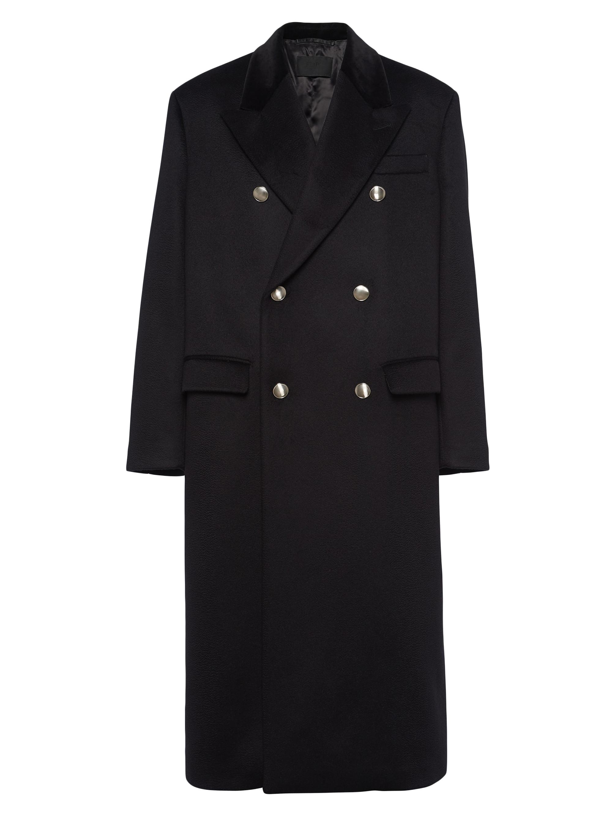 Prada Men's Double-Breasted Cashmere Coat - Black