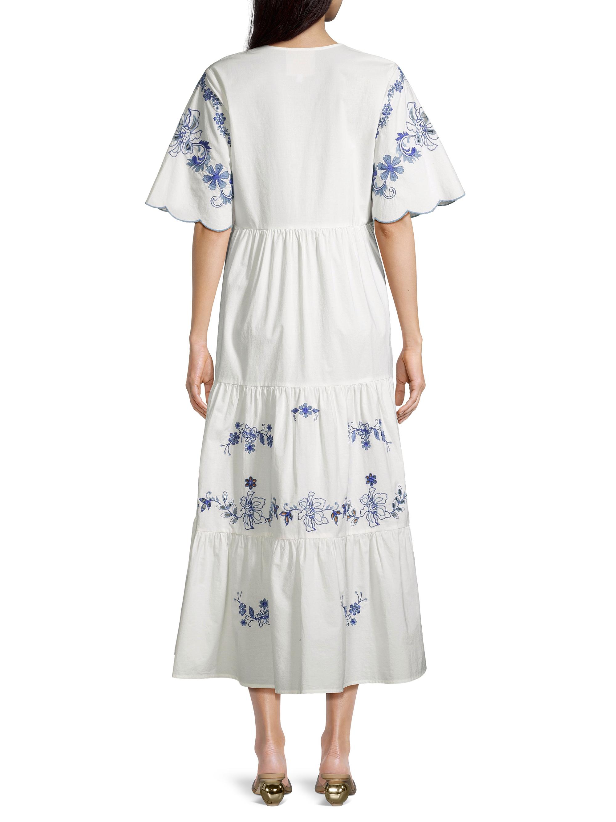knee length dresses for ladies Alegra Midi Shirt Dress-Pink Ribbon, Floweret Vine main image 1