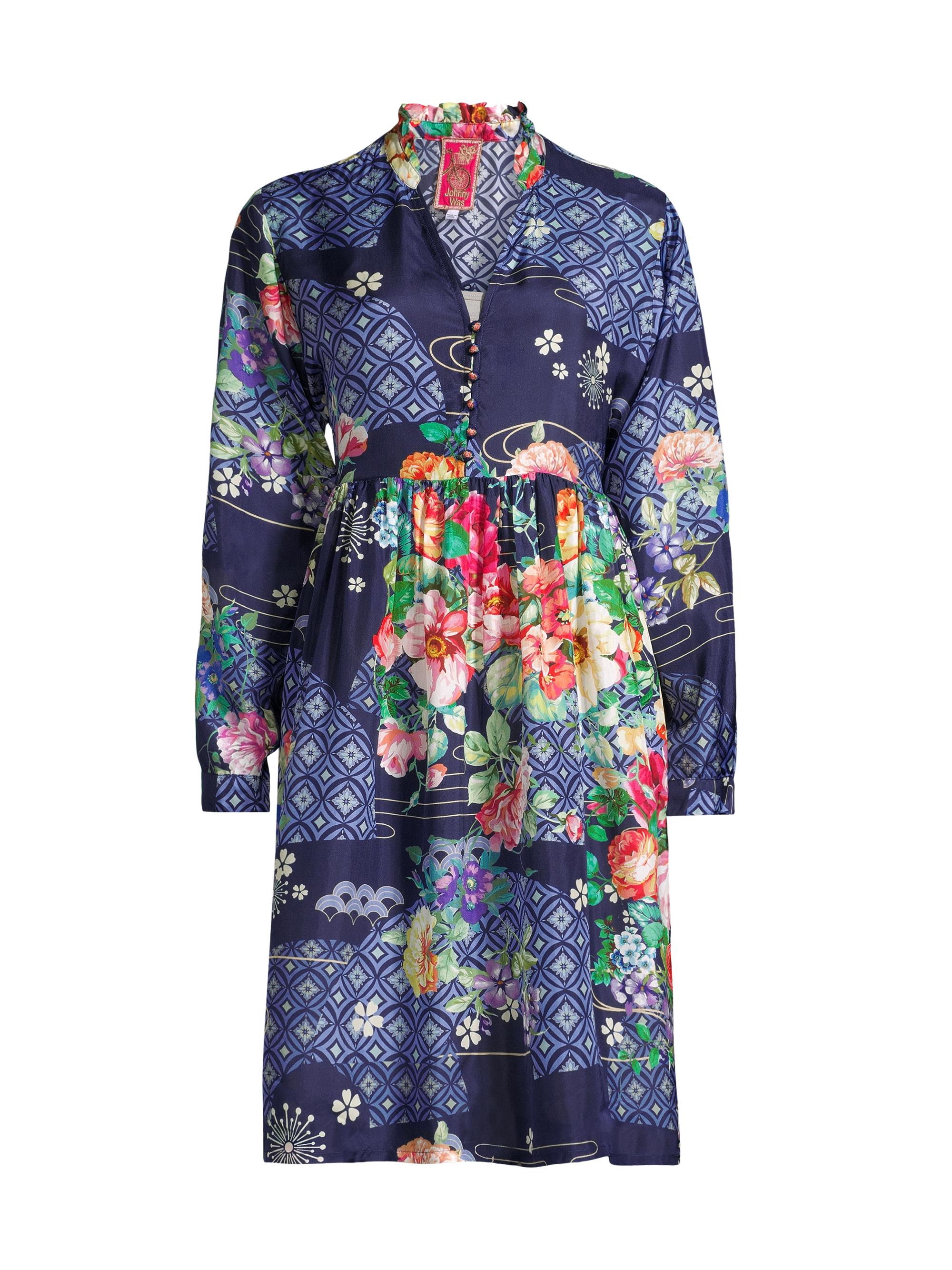 Johnny Was Women's Fanny Thula Floral Silk Shirtdress