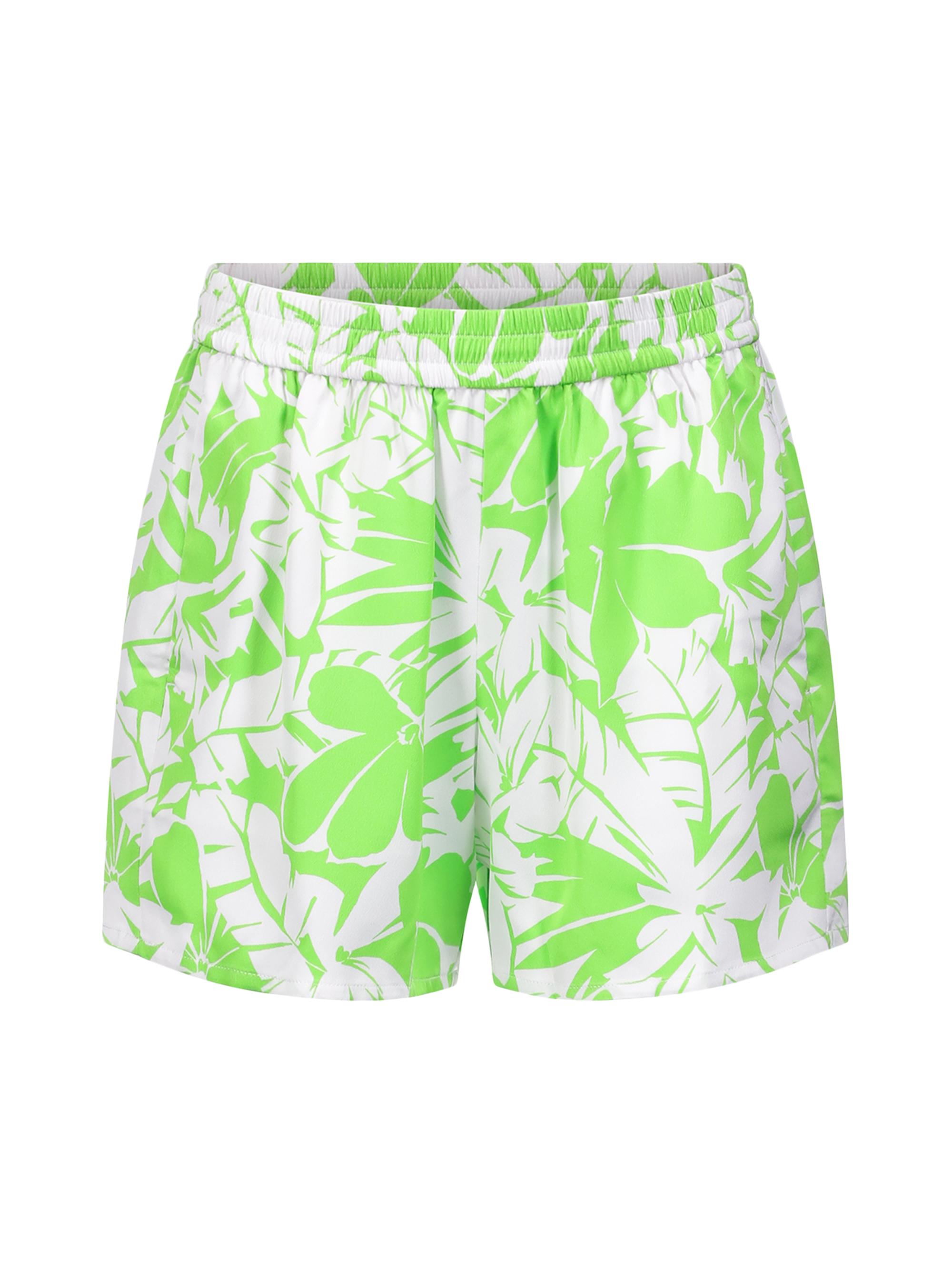 MICHAEL Michael Kors Women's Palm Textured Satin Pull-On Shorts - Green Apple