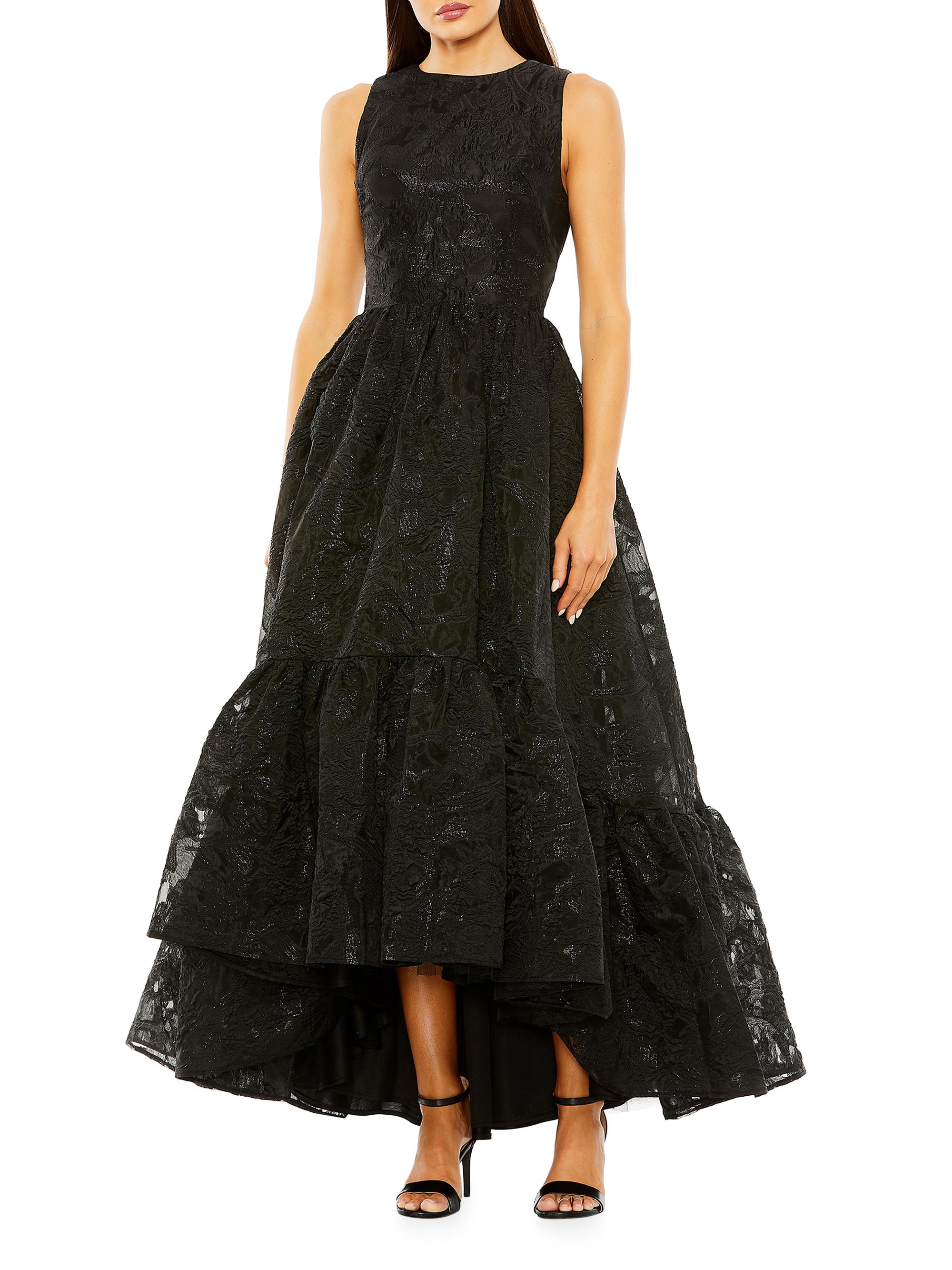 Mac Duggal Women's Brocade High-Low Gown - Black