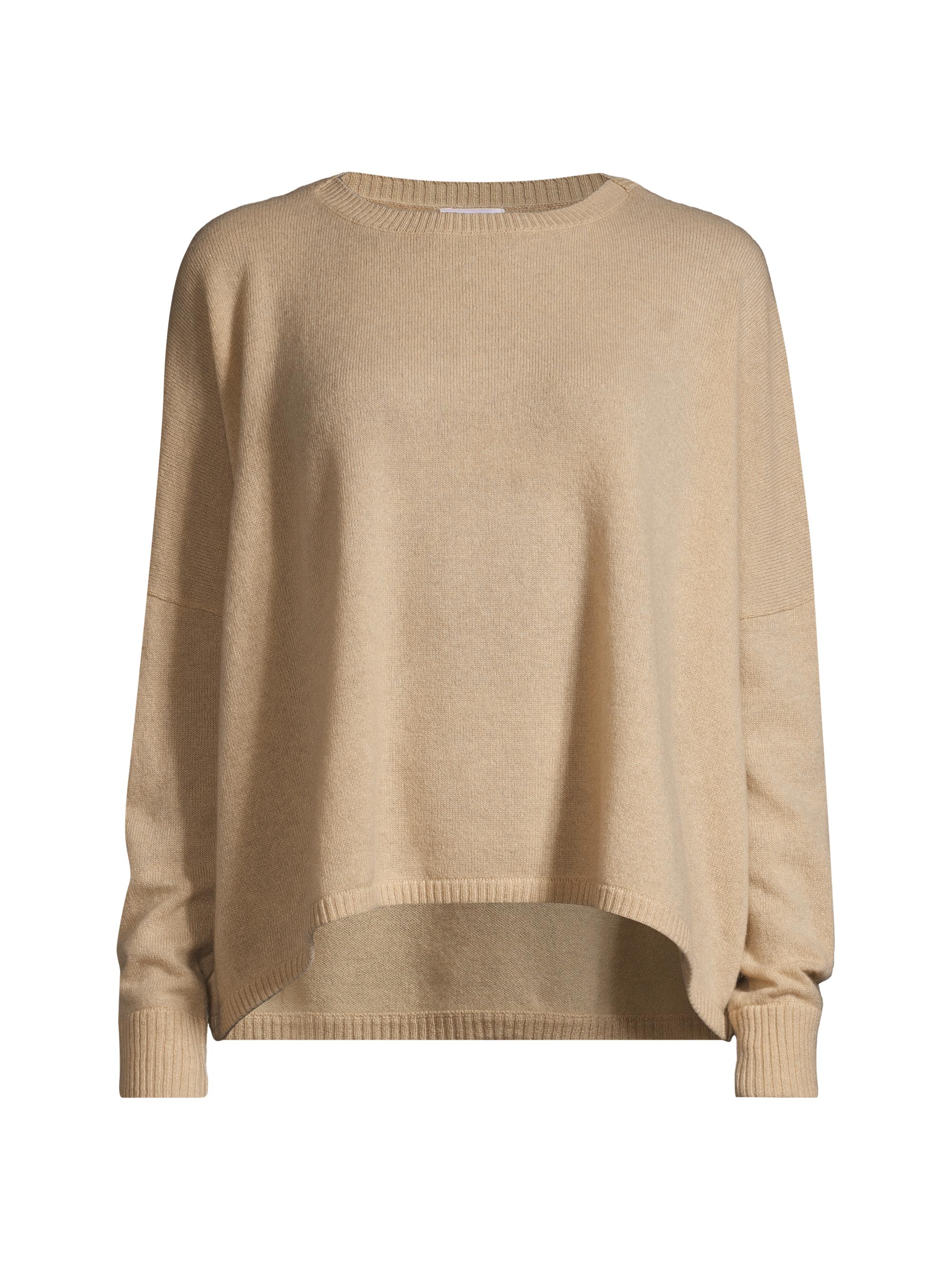 Minnie Rose Women's Cashmere Crewneck Sweater - Brown Sugar | Thumbnail 7