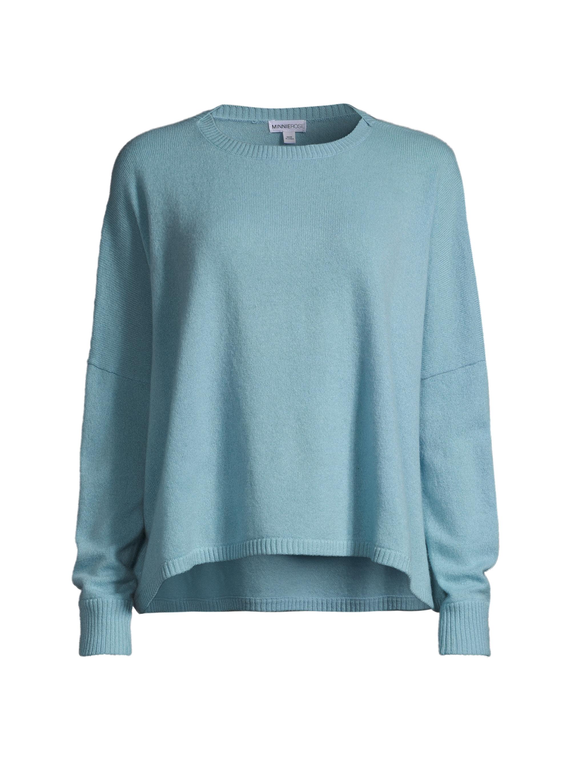 Minnie Rose Women's Cashmere Crewneck Sweater - Fresco Blue