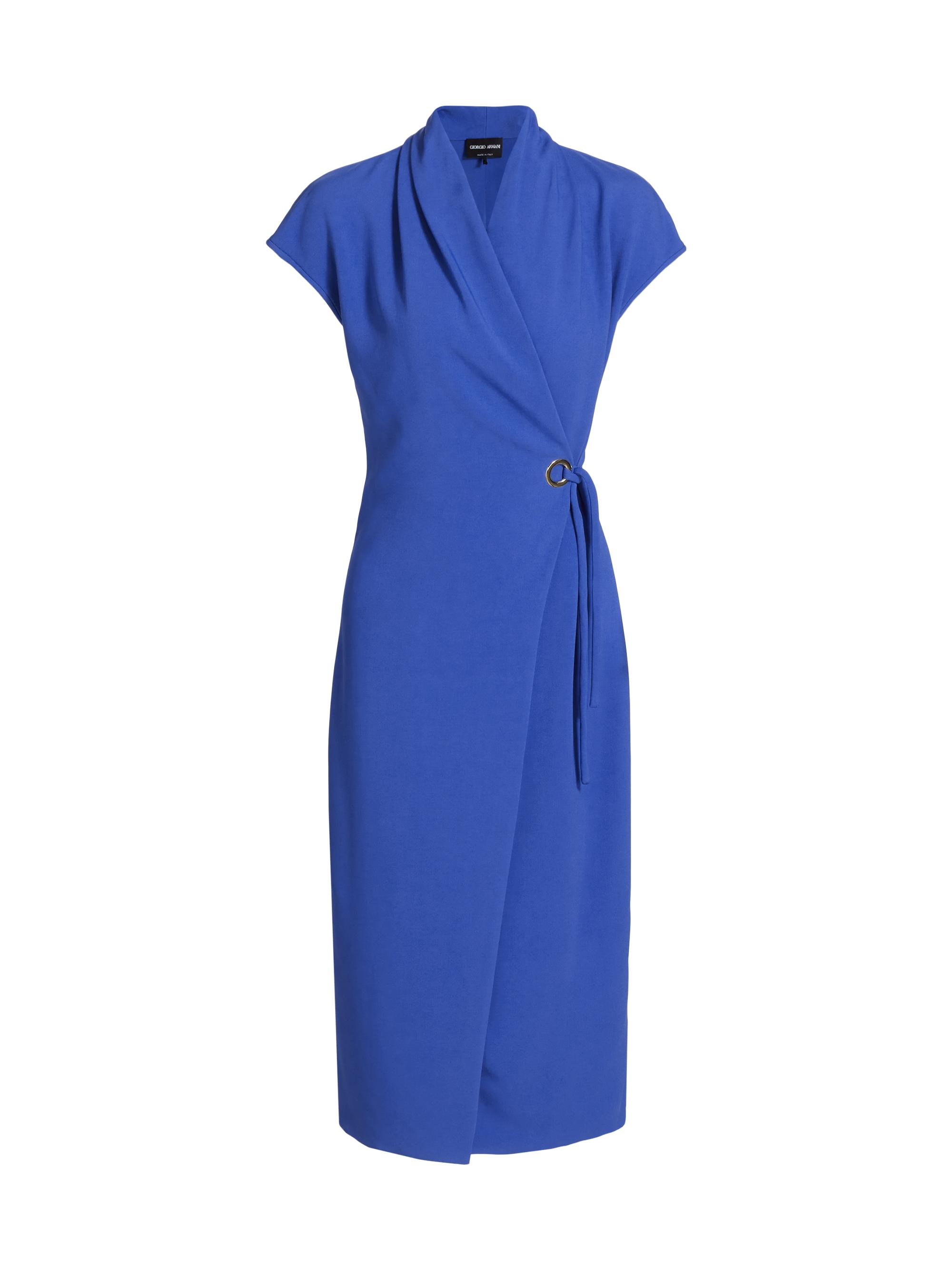 Giorgio Armani Women's Draped Wrap Midi-Dress - Deep Blue