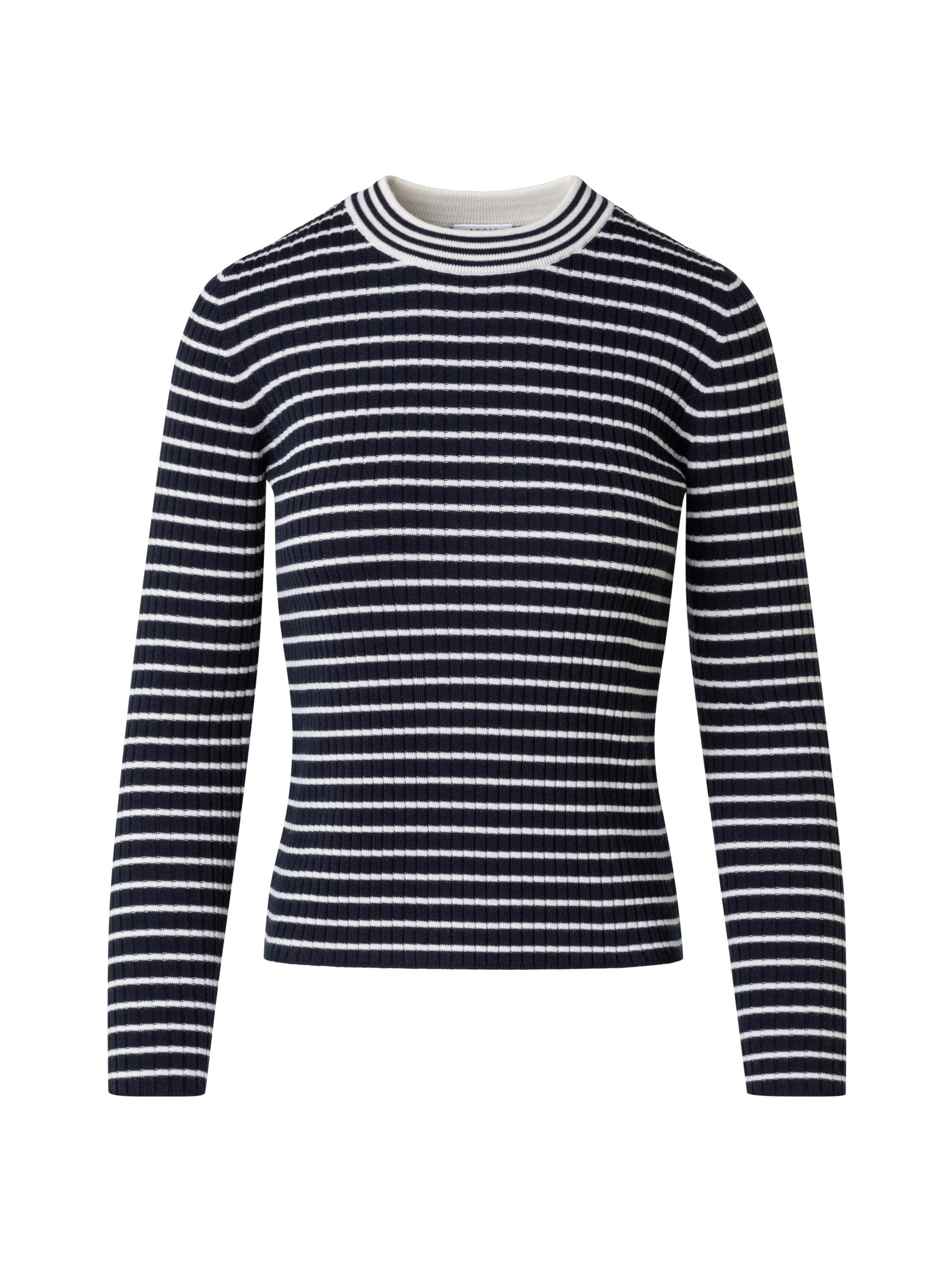 Akris punto Women's Stripe Wool Sweater - Navy Ecru