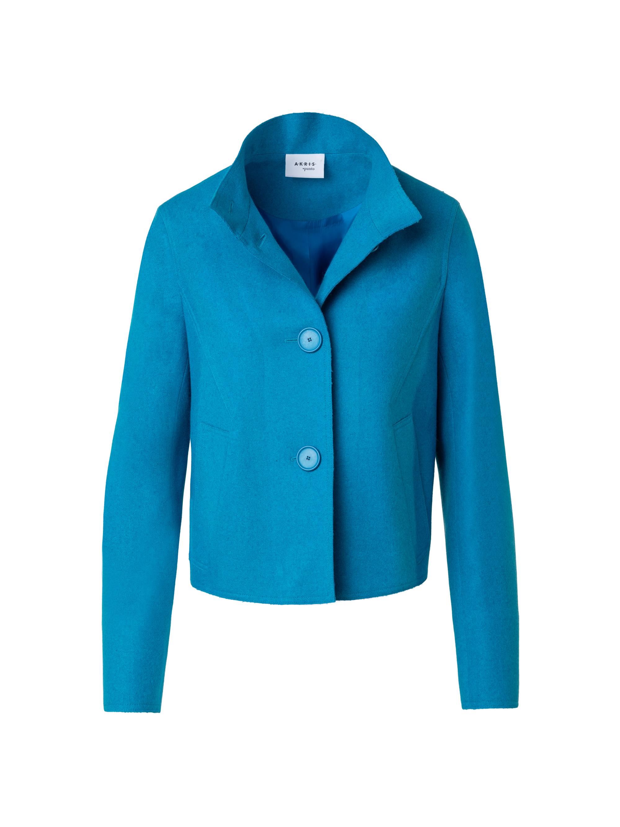 Akris punto Women's Wool-Blend Boxy Jacket - Turquoise