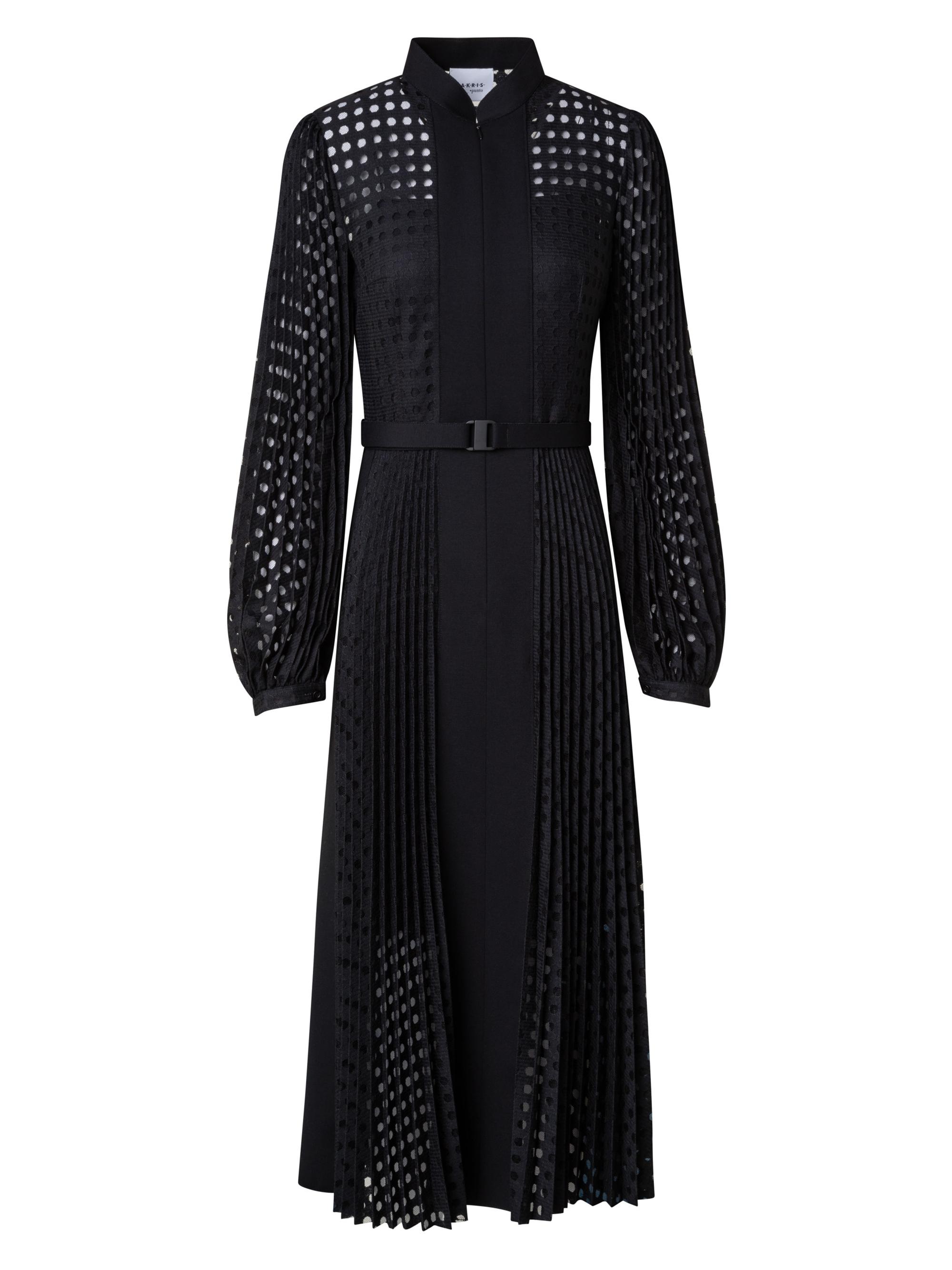 Akris punto Women's Mix Media Burnout Dot Lace Midi-Dress - Black