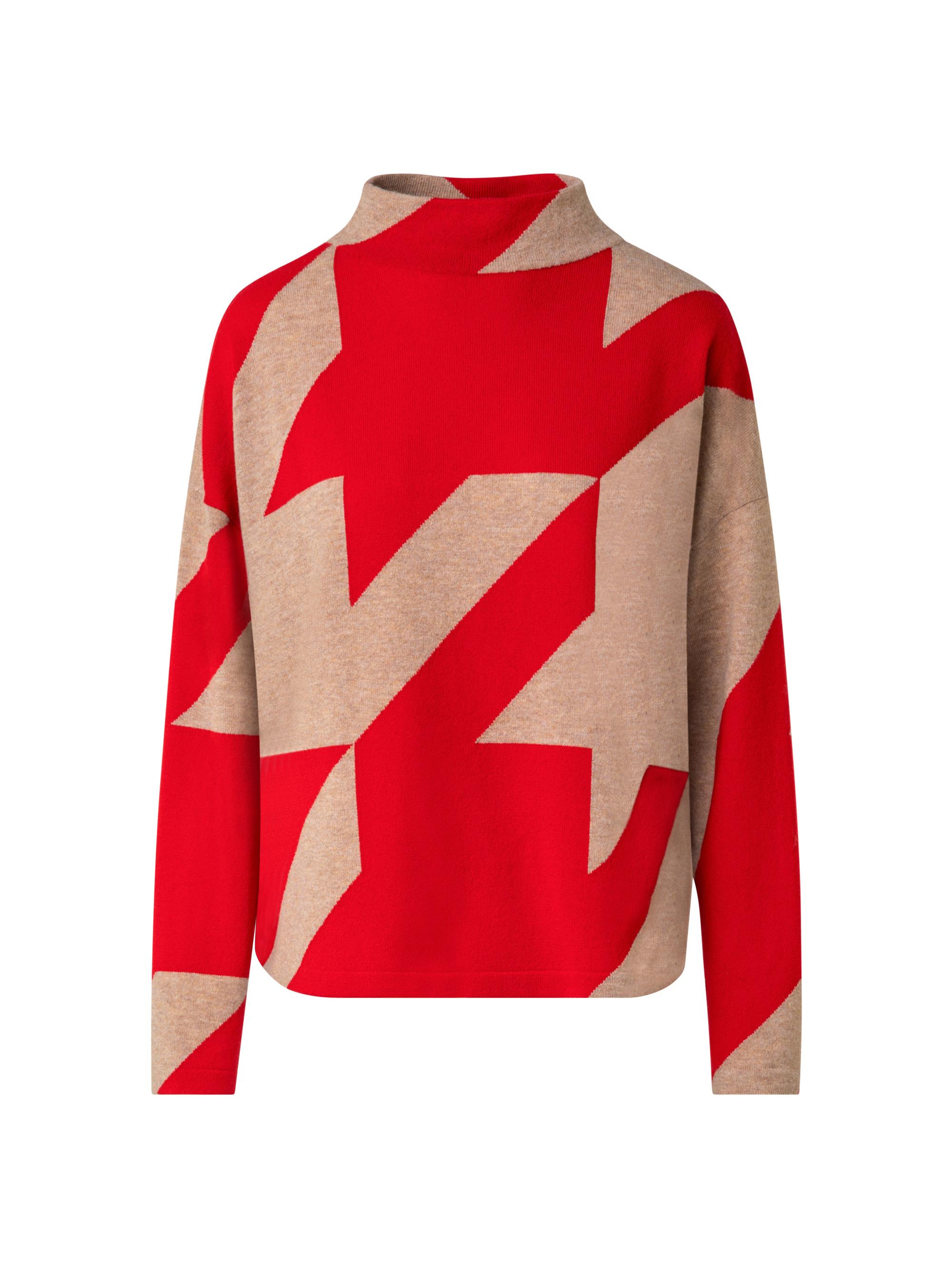 Akris punto Women's Oversized Houndstooth Boxy Sweater - Lipstick Caramel