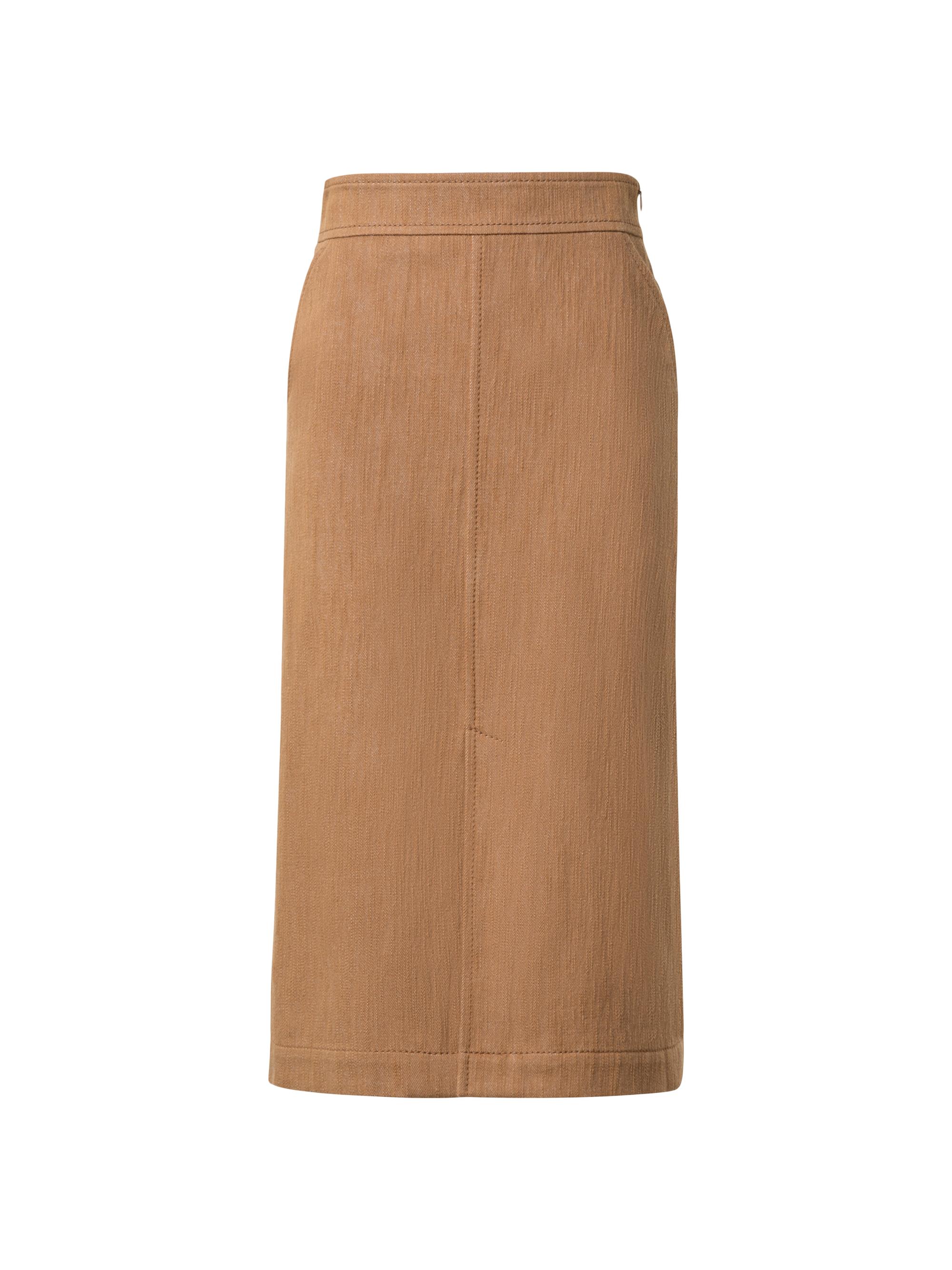 Akris punto Women's Denim Pencil Midi-Skirt - Caramel